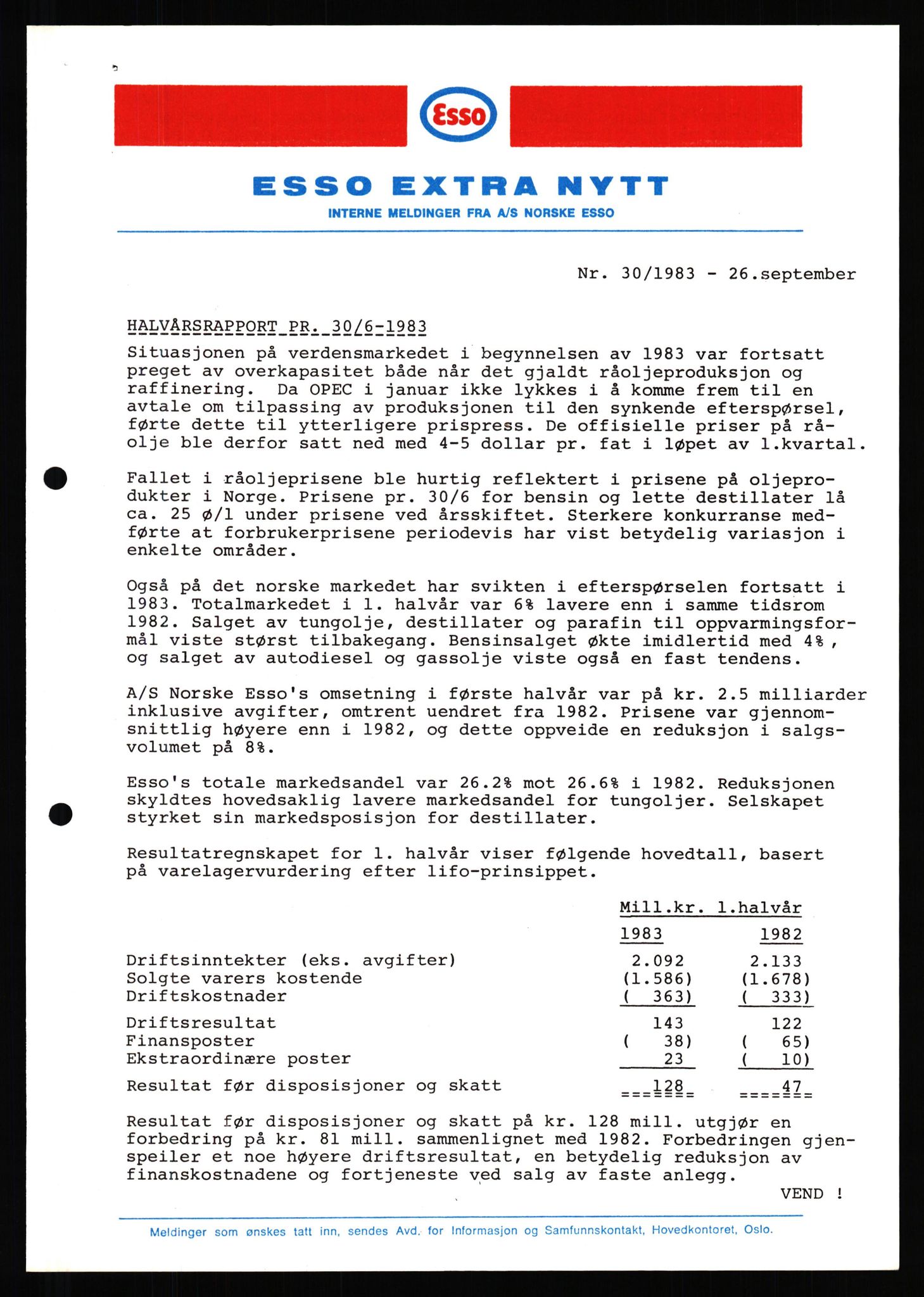 Pa 0982 - Esso Norge A/S, AV/SAST-A-100448/X/Xd/L0002: Esso Extra Nytt. Ukenytt, 1981-1986