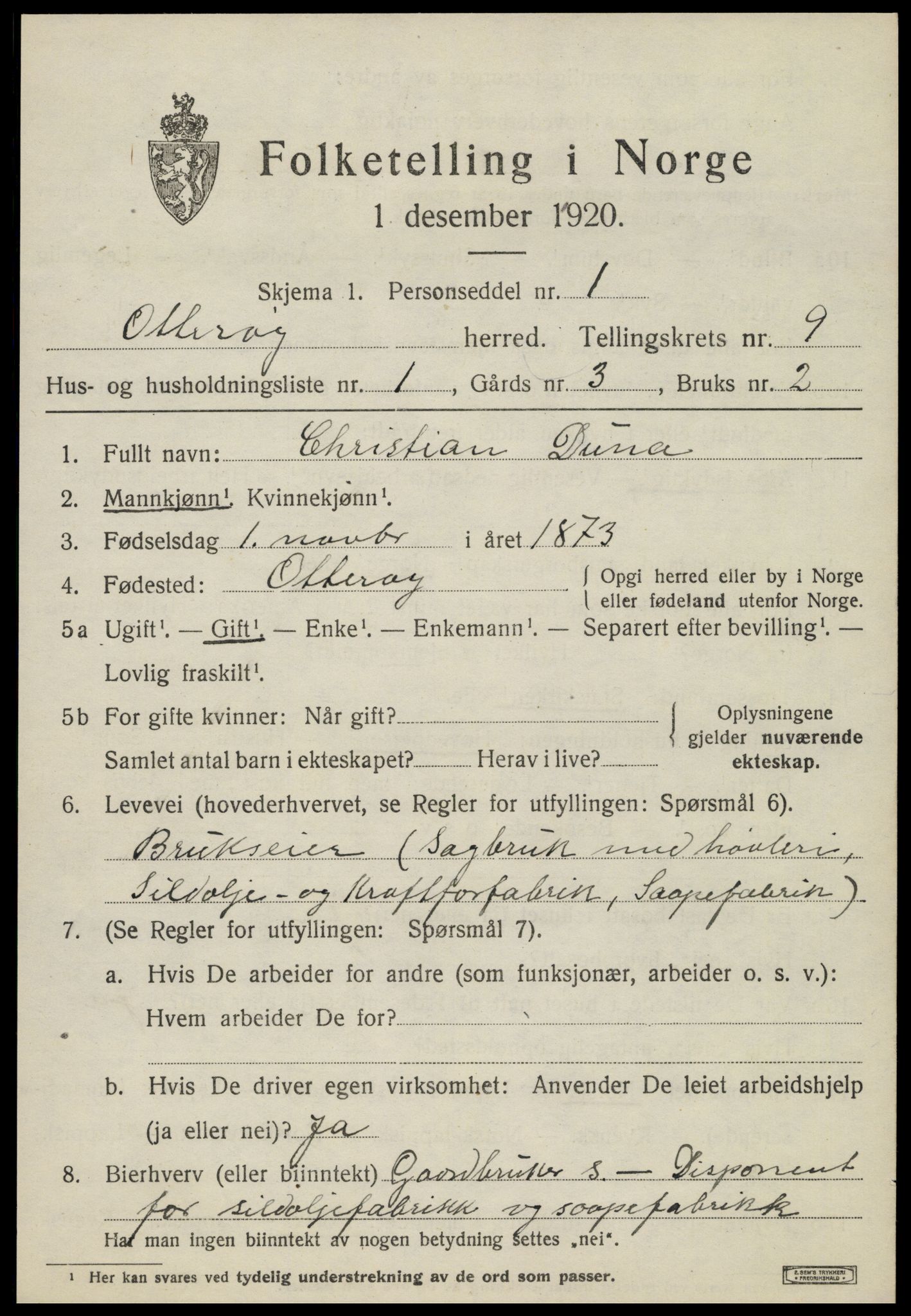 SAT, Folketelling 1920 for 1747 Otterøy herred, 1920, s. 3301
