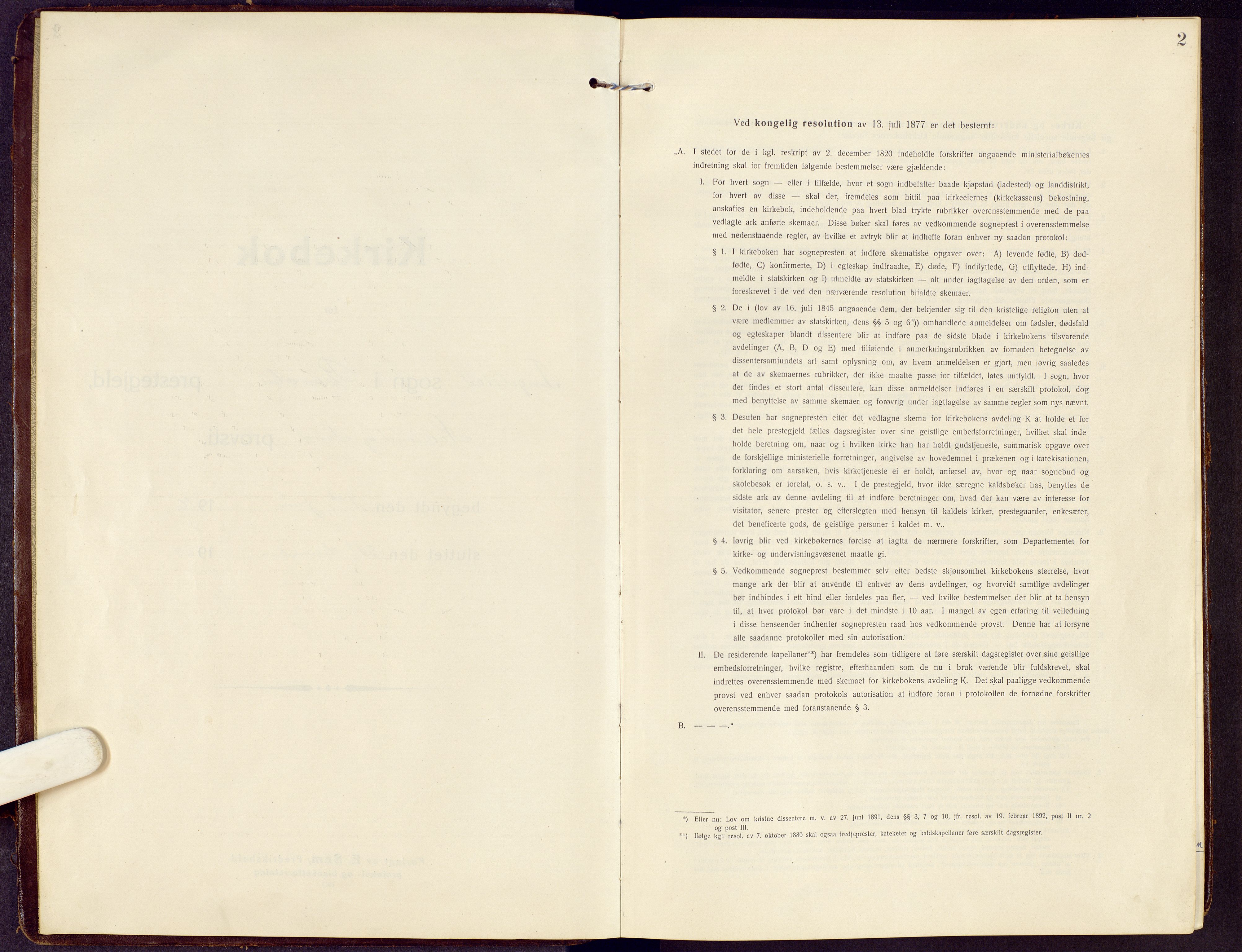 Brandbu prestekontor, SAH/PREST-114/H/Ha/Hab/L0010: Klokkerbok nr. 10, 1916-1930, s. 2