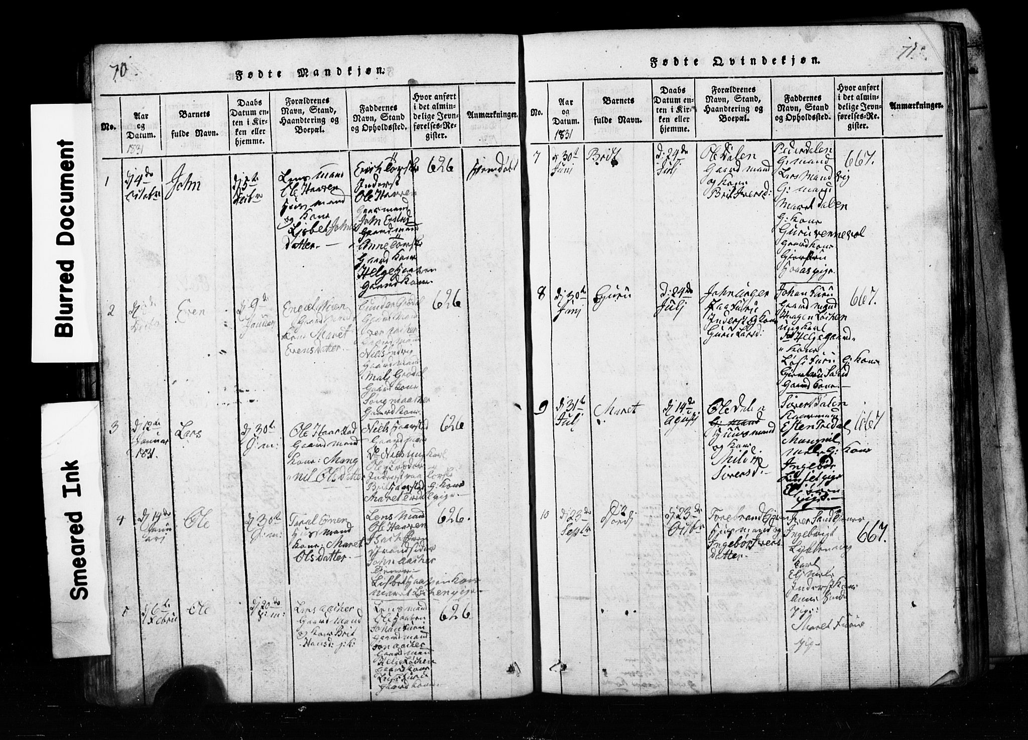 Ministerialprotokoller, klokkerbøker og fødselsregistre - Møre og Romsdal, AV/SAT-A-1454/590/L1016: Klokkerbok nr. 590C01, 1819-1838, s. 70-71