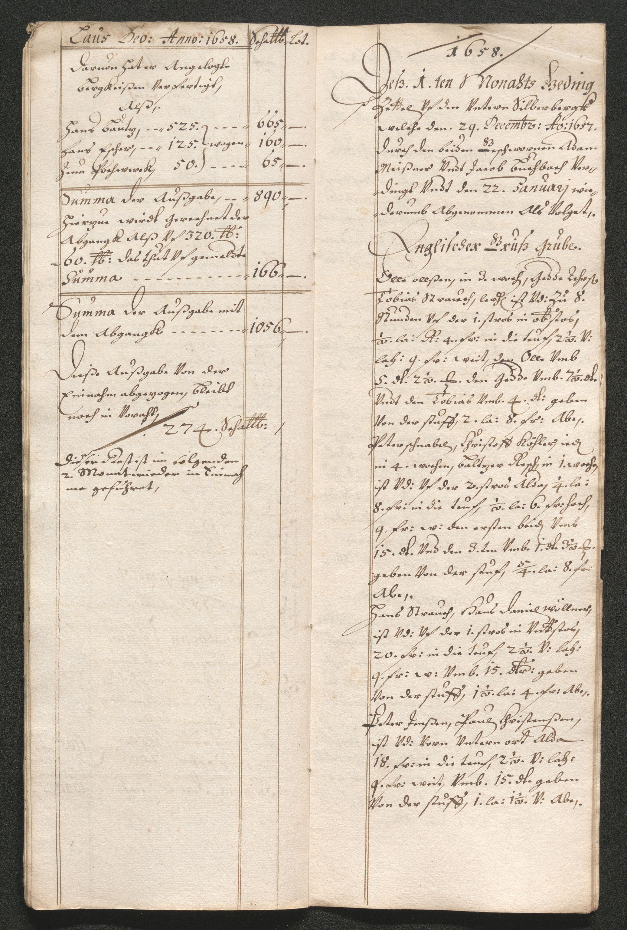 Kongsberg Sølvverk 1623-1816, AV/SAKO-EA-3135/001/D/Dc/Dcd/L0033: Utgiftsregnskap for gruver m.m. , 1658, s. 20