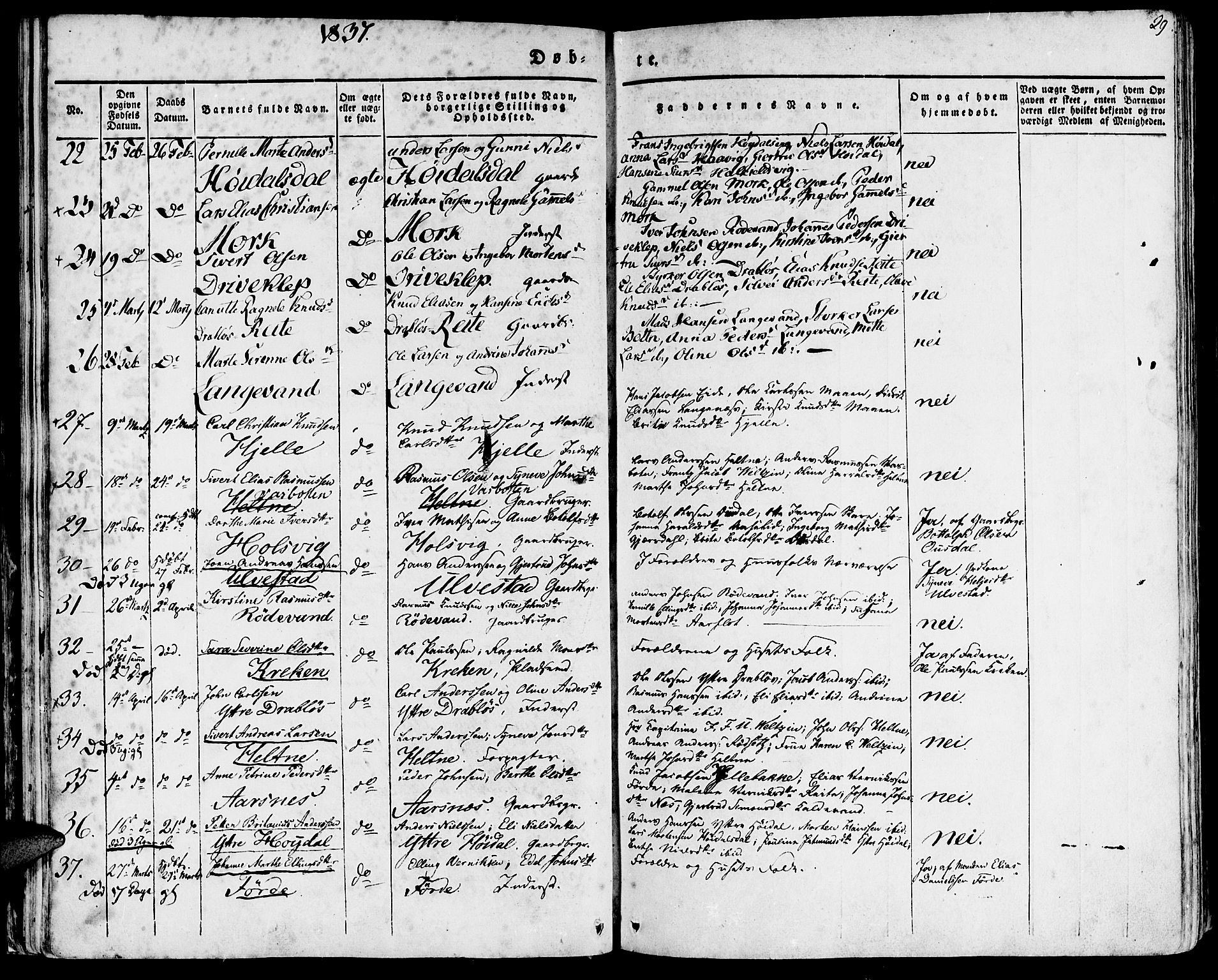 Ministerialprotokoller, klokkerbøker og fødselsregistre - Møre og Romsdal, SAT/A-1454/511/L0139: Ministerialbok nr. 511A06, 1831-1850, s. 29