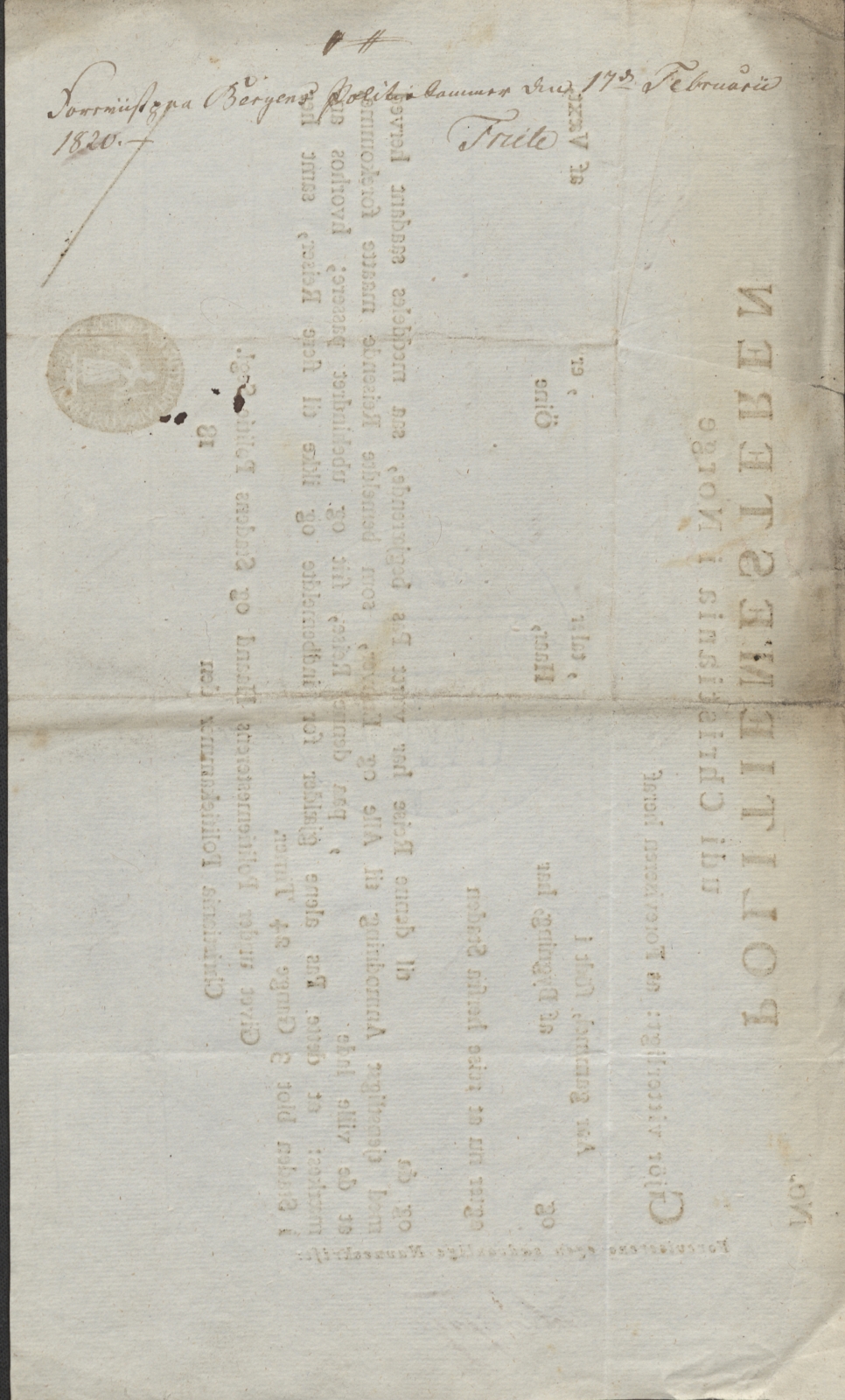 Bergen politikammer / politidistrikt, AV/SAB-A-60401/L.b, 1816-1822, s. 30