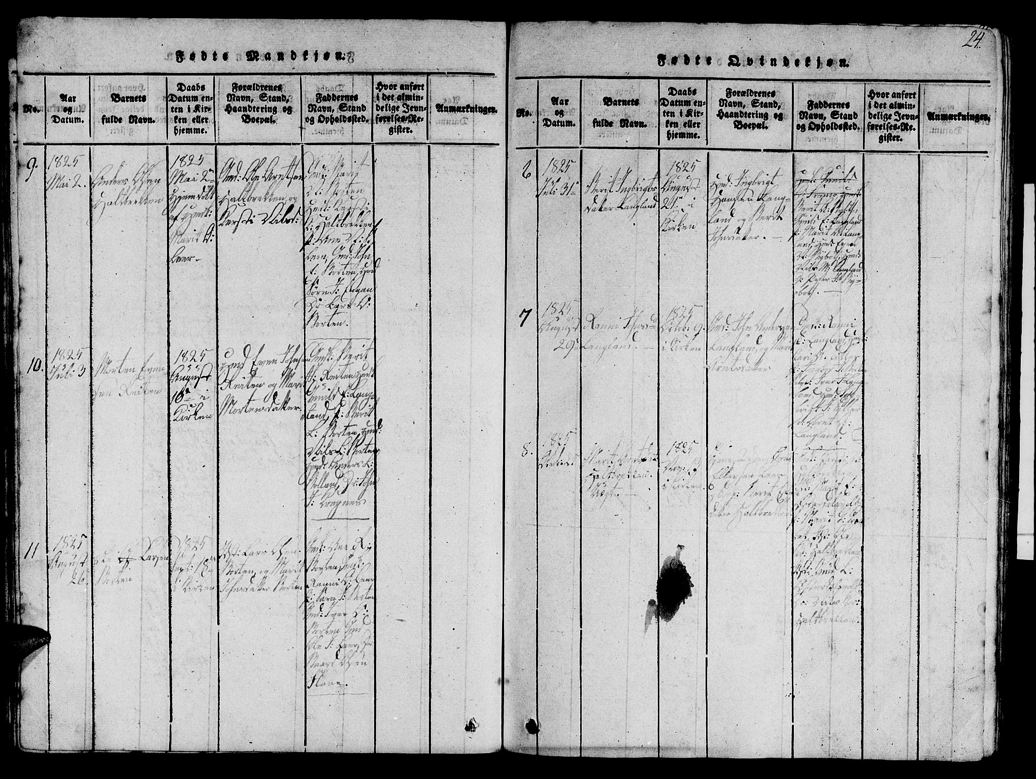 Ministerialprotokoller, klokkerbøker og fødselsregistre - Sør-Trøndelag, AV/SAT-A-1456/693/L1121: Klokkerbok nr. 693C02, 1816-1869, s. 24