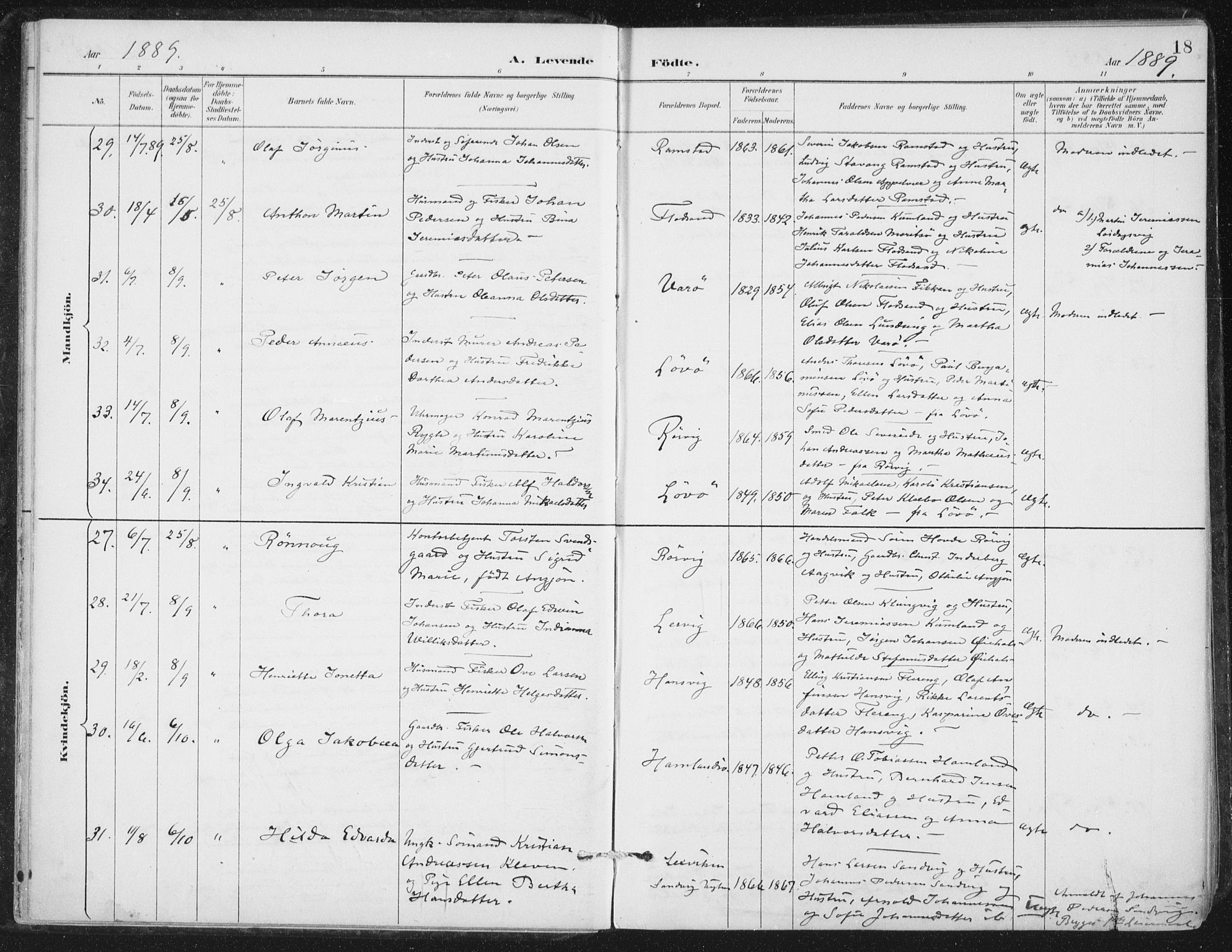 Ministerialprotokoller, klokkerbøker og fødselsregistre - Nord-Trøndelag, AV/SAT-A-1458/784/L0673: Ministerialbok nr. 784A08, 1888-1899, s. 18