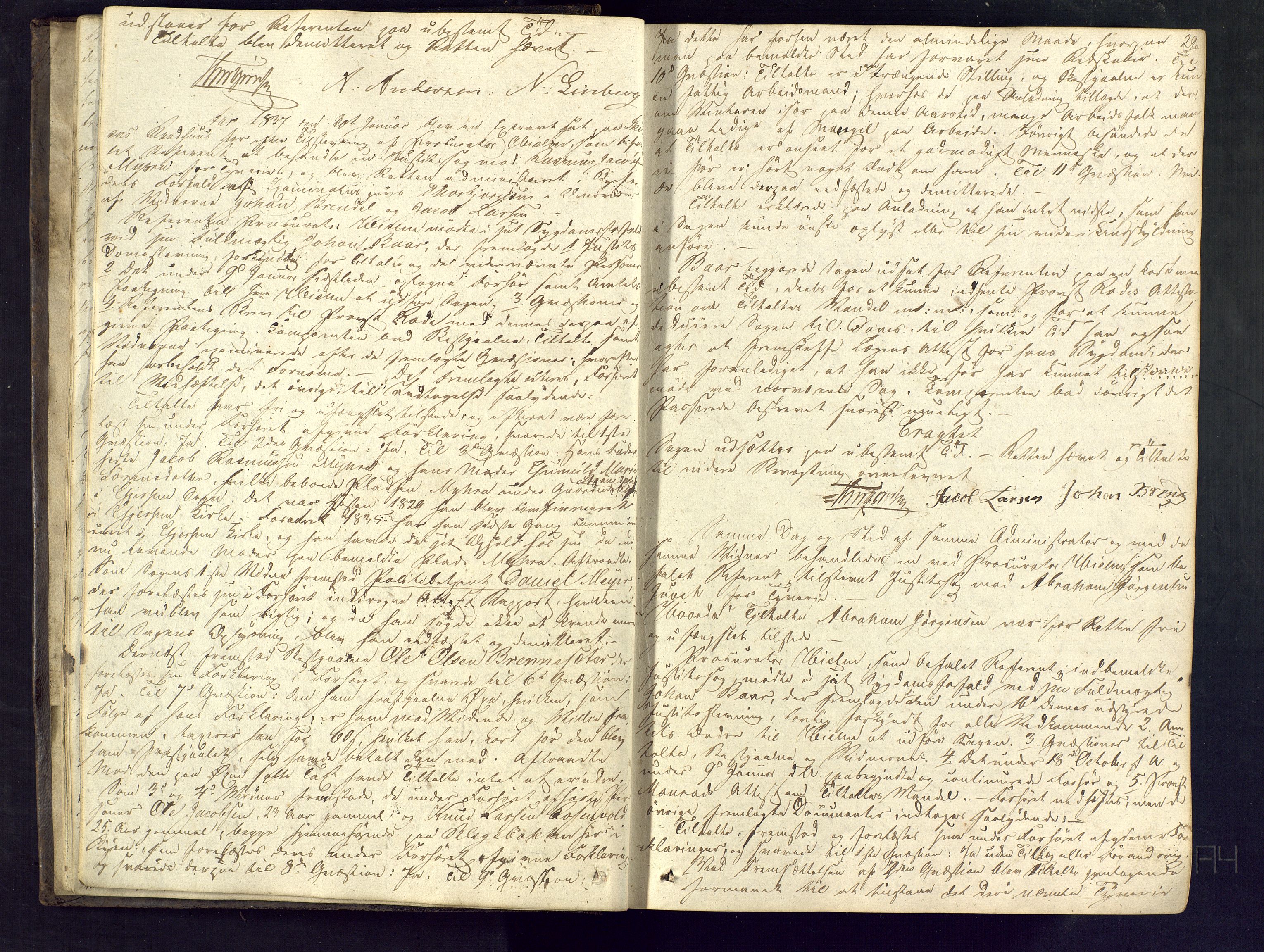 Skien byfogd, AV/SAKO-A-219/F/Fc/L0002: Sivil ekstrarettsprotokoll., 1836-1843, s. 28-29