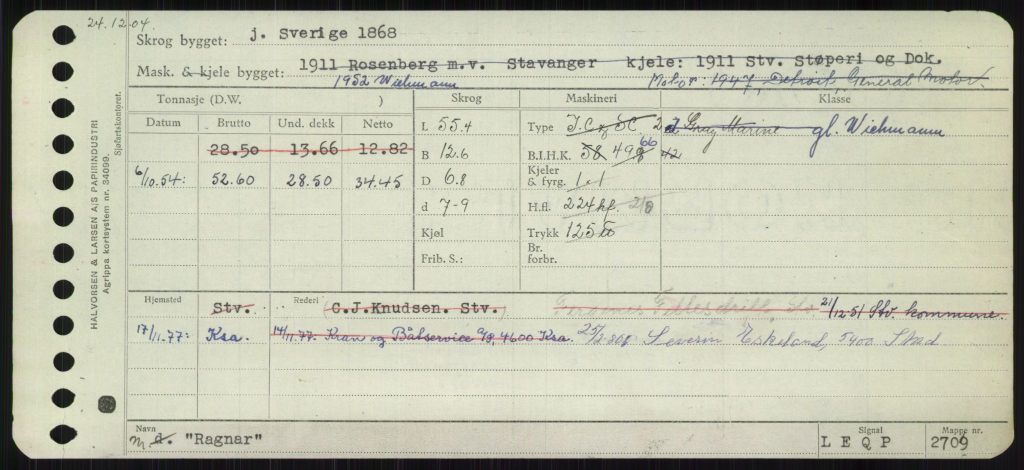 Sjøfartsdirektoratet med forløpere, Skipsmålingen, RA/S-1627/H/Ha/L0004/0002: Fartøy, Mas-R / Fartøy, Odin-R, s. 491