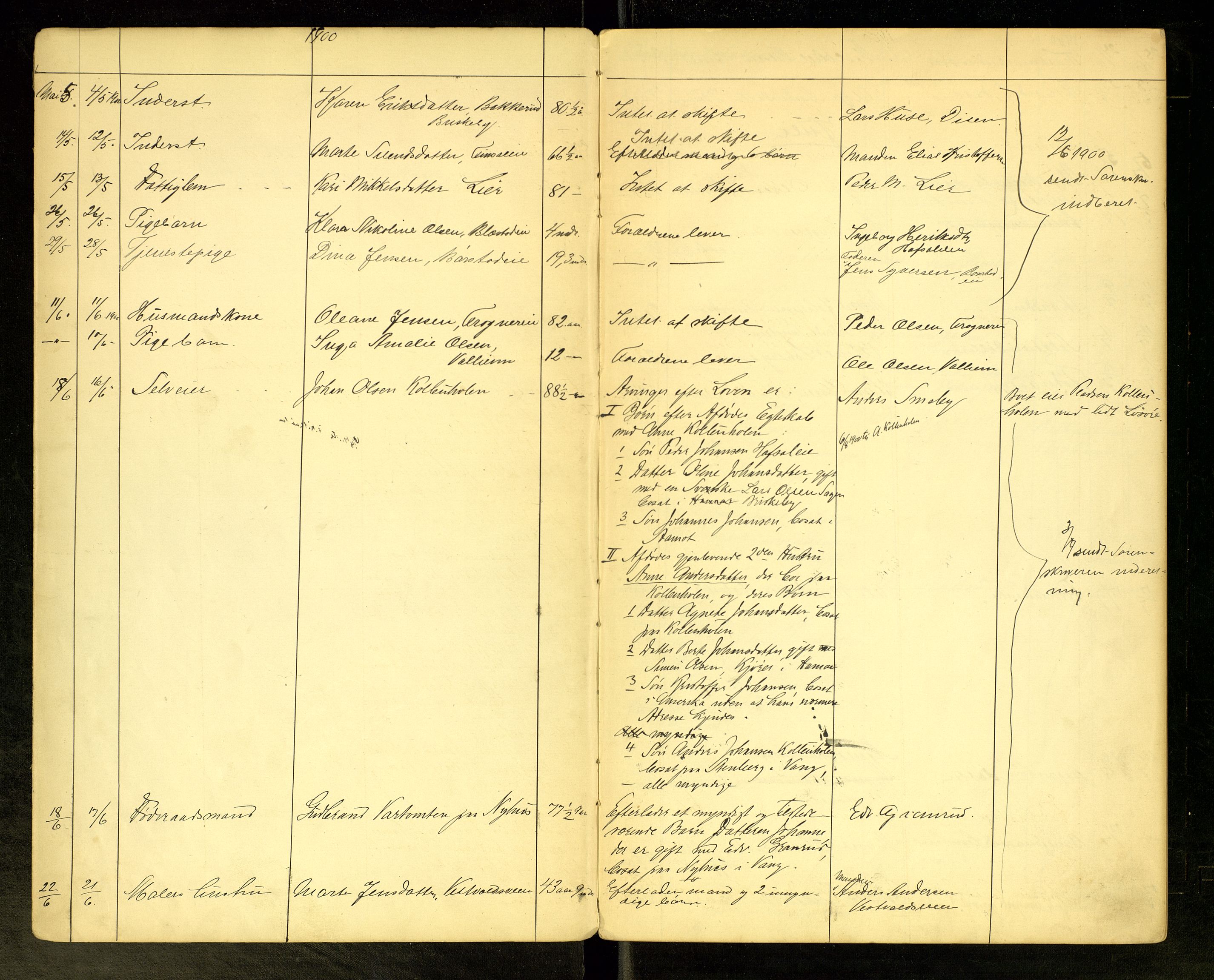 Vang, Hedmark, lensmannskontor, AV/SAH-LHV-018/H/Ha/L0005: Dødsfallsprotokoll, 1900-1908