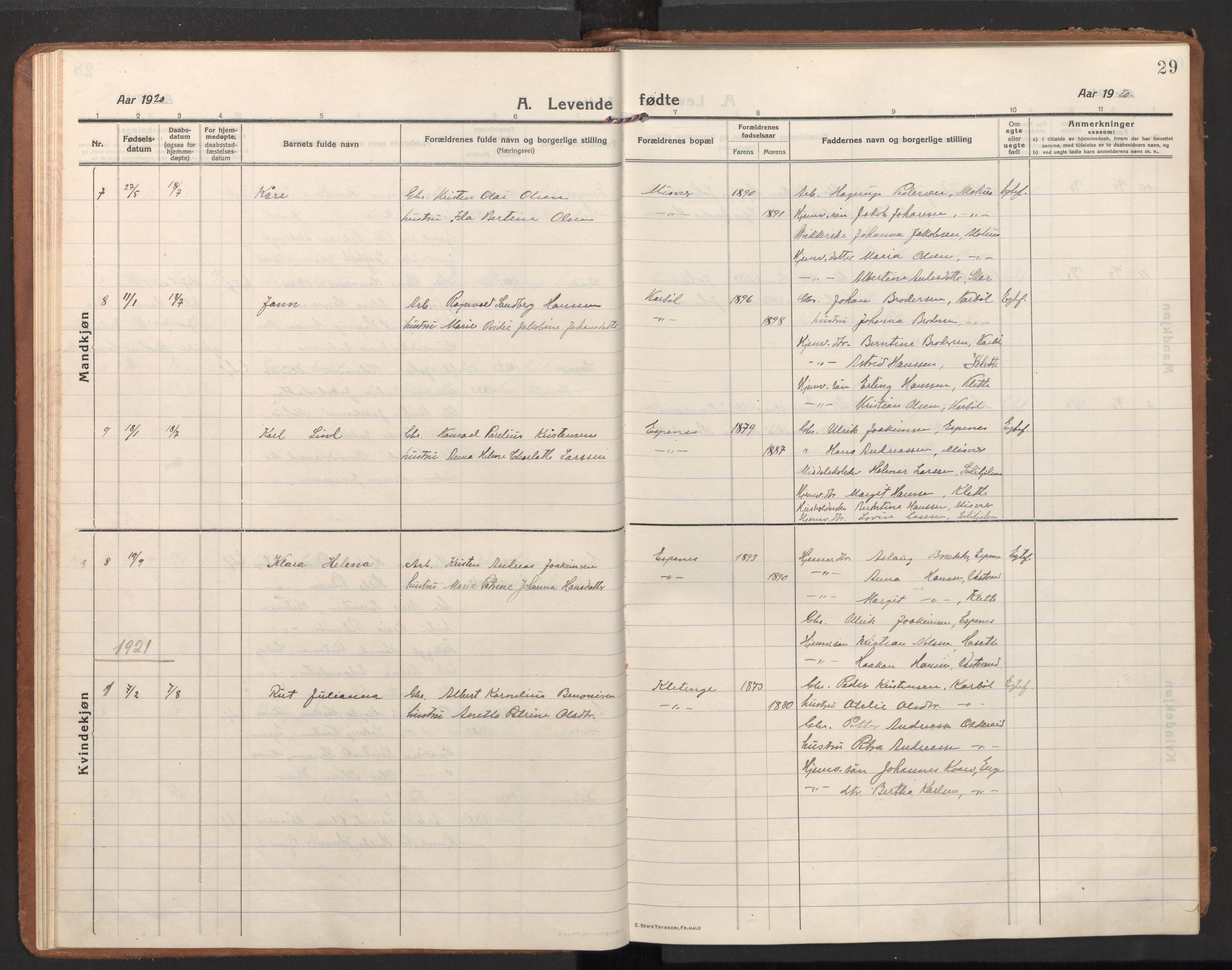 Ministerialprotokoller, klokkerbøker og fødselsregistre - Nordland, AV/SAT-A-1459/848/L0688: Ministerialbok nr. 848A01, 1913-1935, s. 29