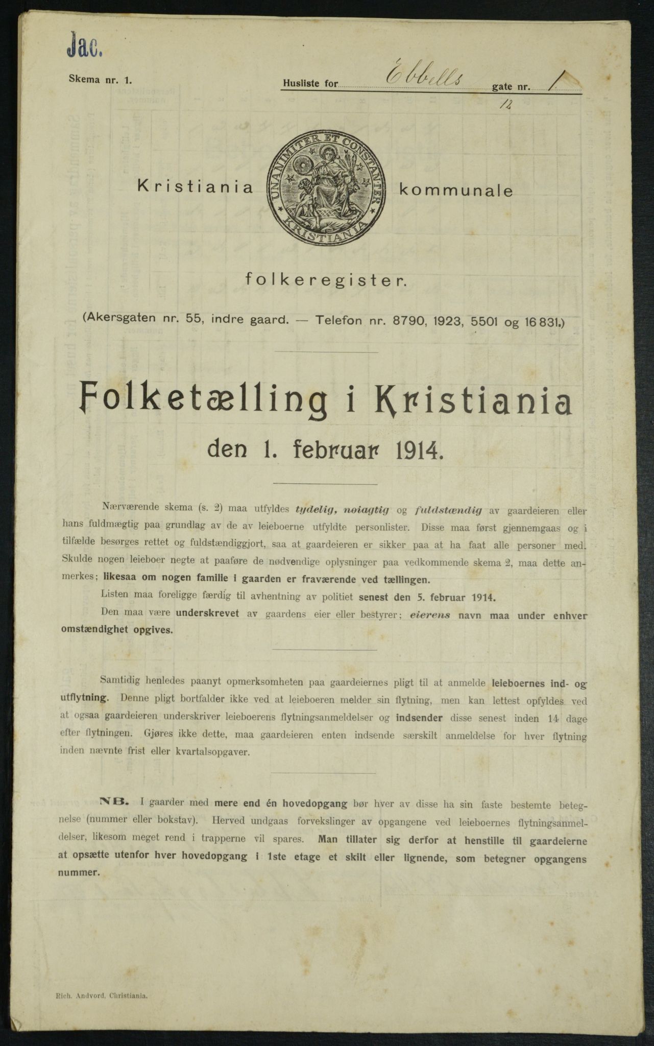 OBA, Kommunal folketelling 1.2.1914 for Kristiania, 1914, s. 18212