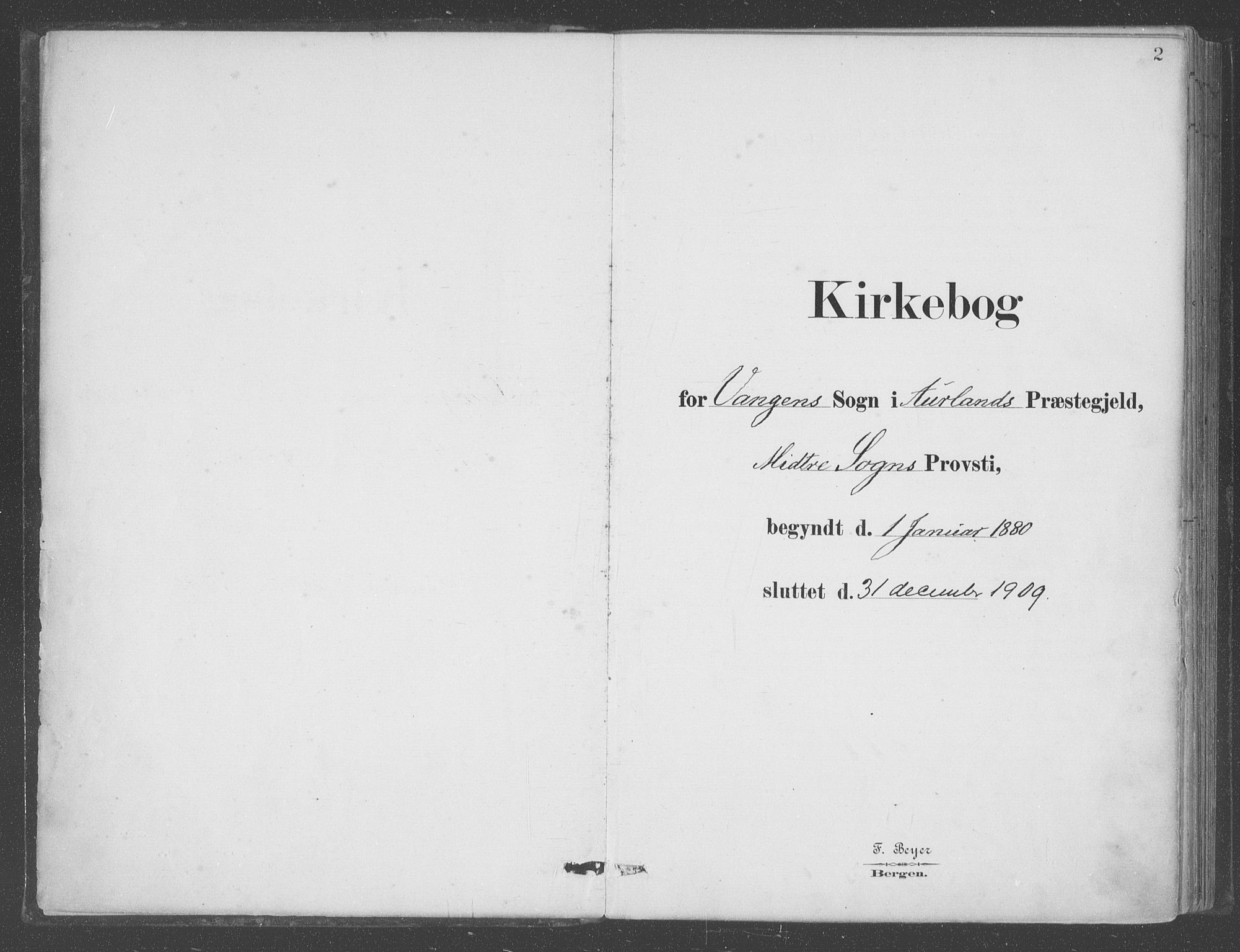 Aurland sokneprestembete, SAB/A-99937/H/Ha/Hab/L0001: Ministerialbok nr. B  1, 1880-1909, s. 2