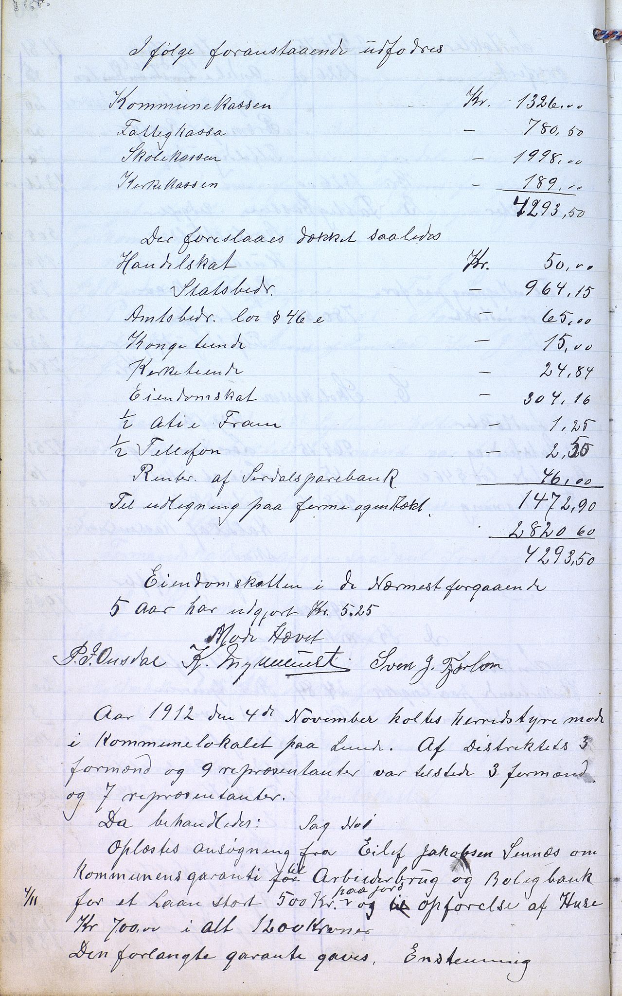 Øvre Sirdal kommune - Formannskapet/Kommunestyret, ARKSOR/1046ØS120/A/L0001: Møtebok (d), 1905-1917, s. 96b