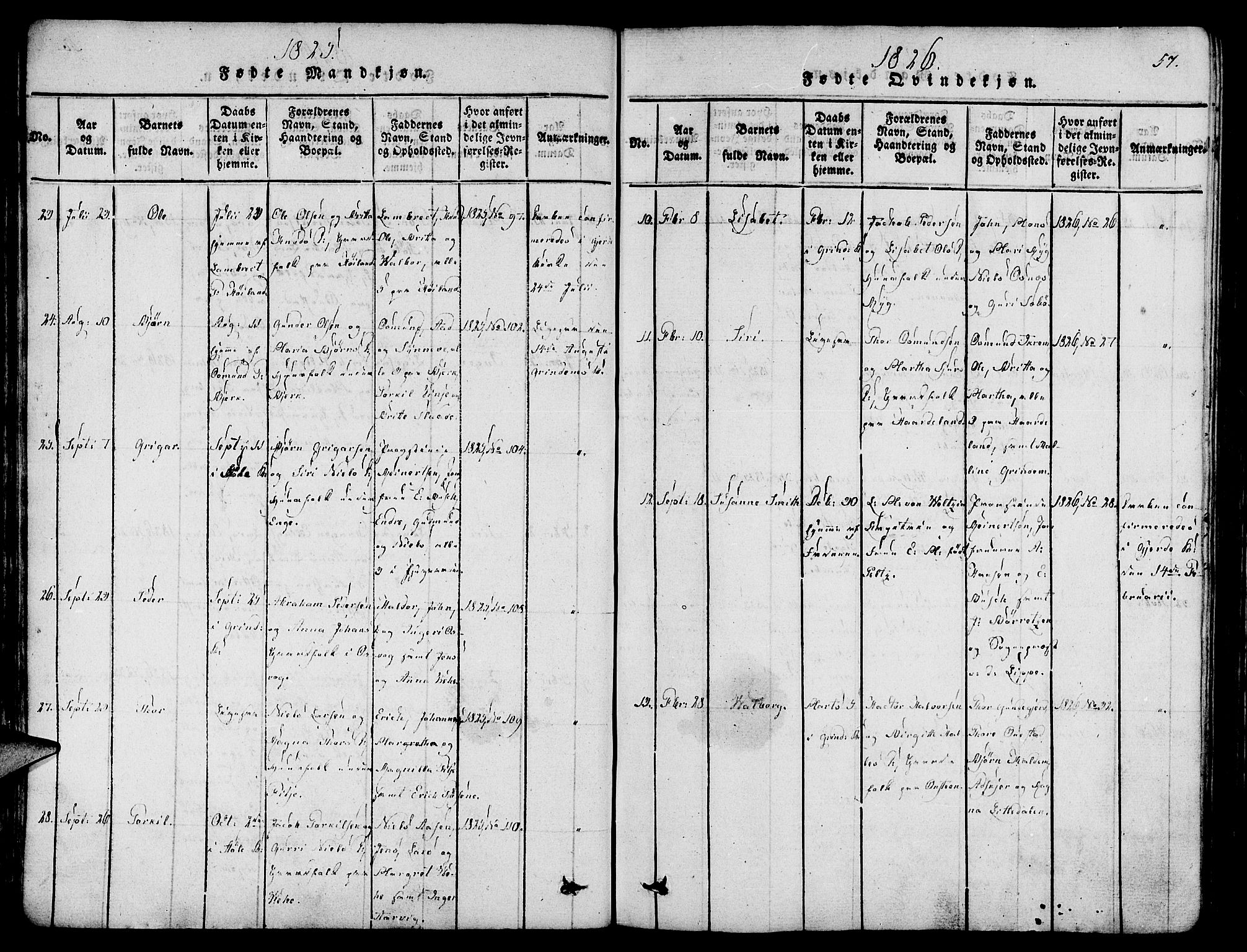 Etne sokneprestembete, AV/SAB-A-75001/H/Haa: Ministerialbok nr. A 6, 1815-1831, s. 57