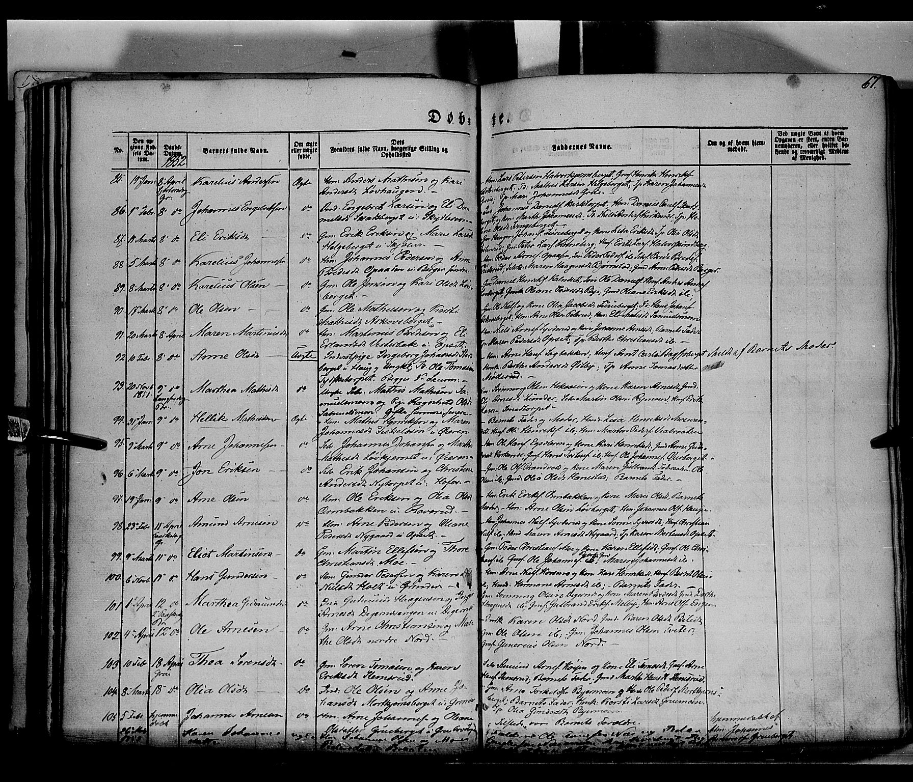 Grue prestekontor, AV/SAH-PREST-036/H/Ha/Haa/L0008: Ministerialbok nr. 8, 1847-1858, s. 67