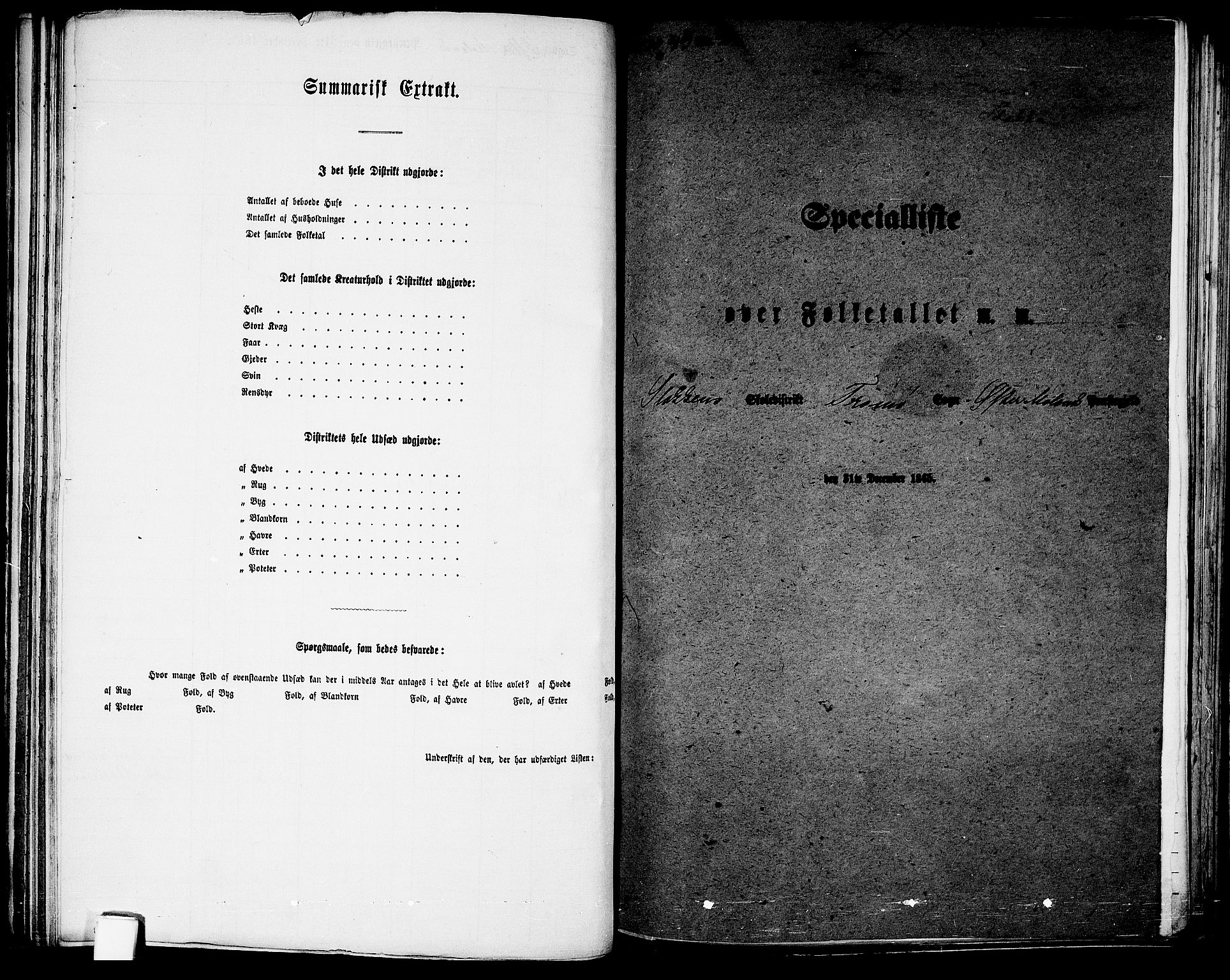 RA, Folketelling 1865 for 0918P Austre Moland prestegjeld, 1865, s. 128