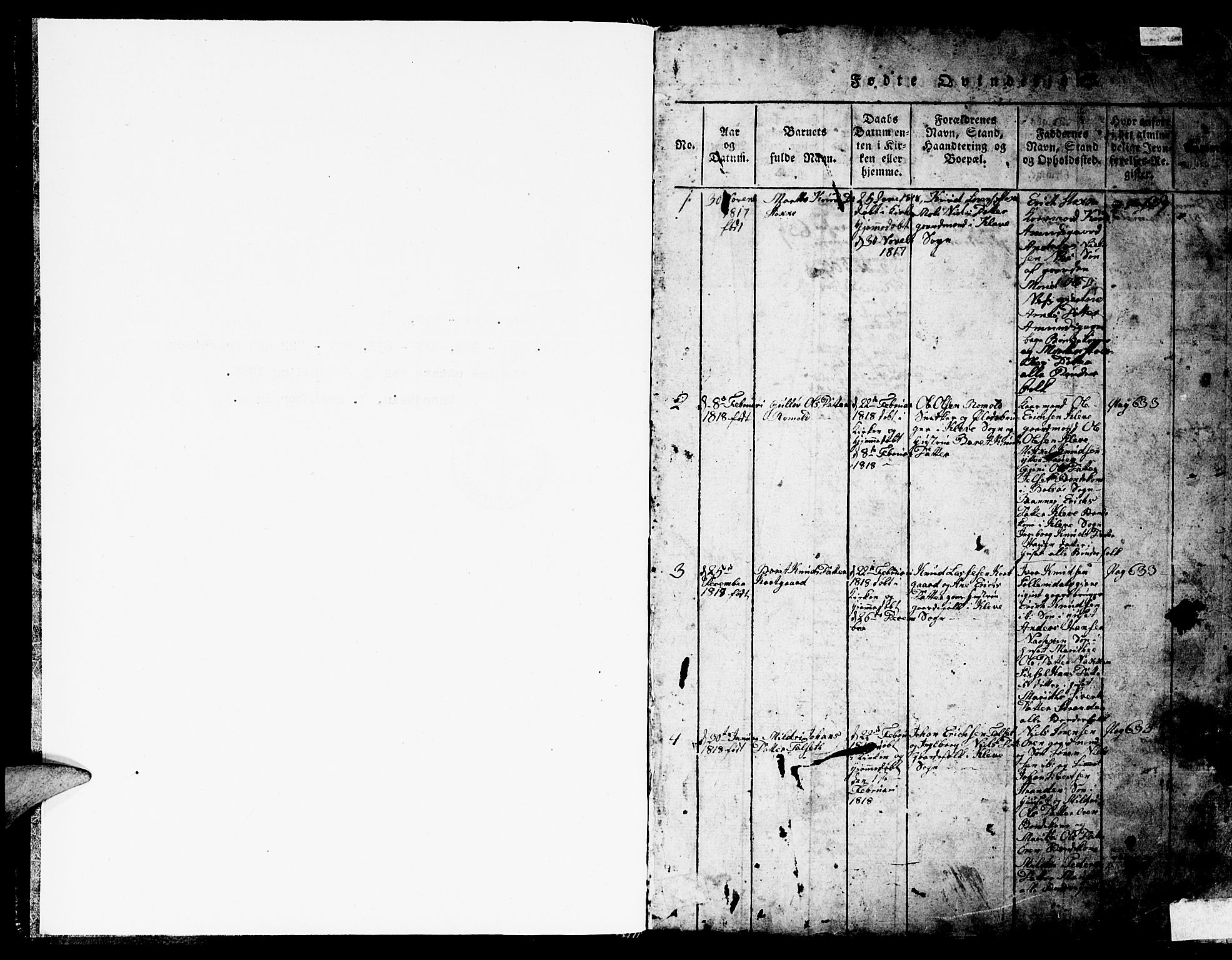 Ministerialprotokoller, klokkerbøker og fødselsregistre - Møre og Romsdal, SAT/A-1454/557/L0683: Klokkerbok nr. 557C01, 1818-1862, s. 0-1