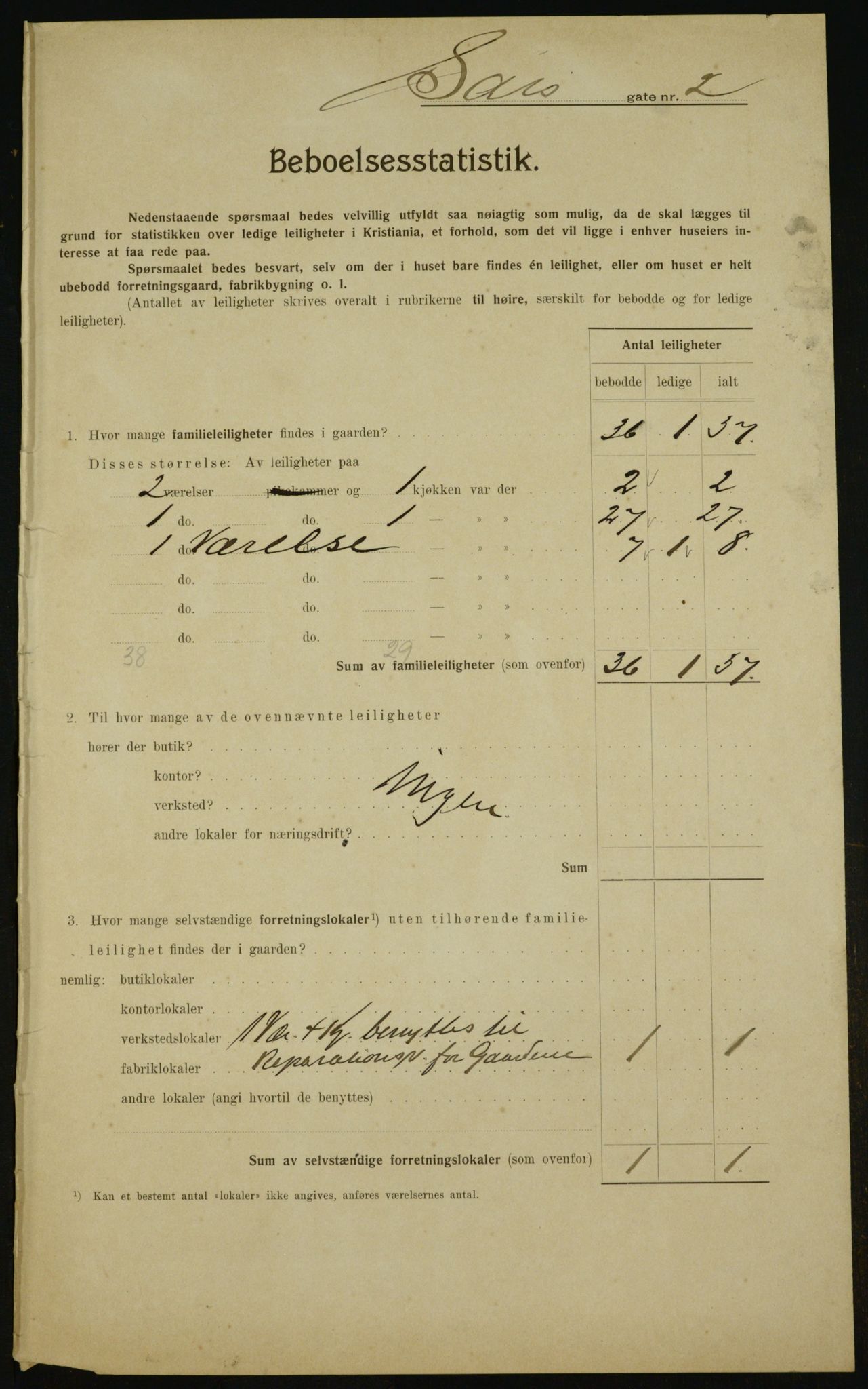 OBA, Kommunal folketelling 1.2.1910 for Kristiania, 1910, s. 85329
