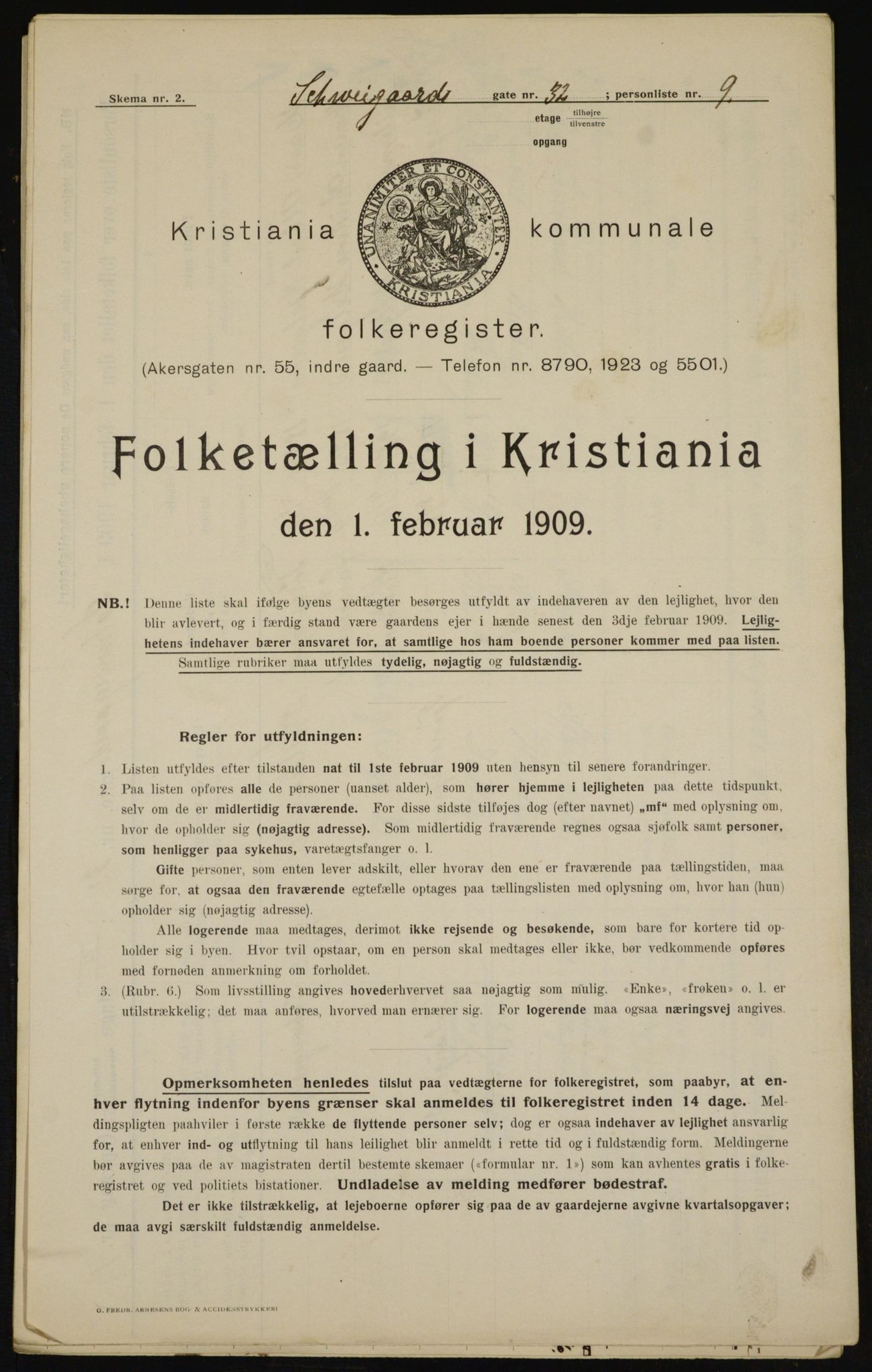 OBA, Kommunal folketelling 1.2.1909 for Kristiania kjøpstad, 1909, s. 82526