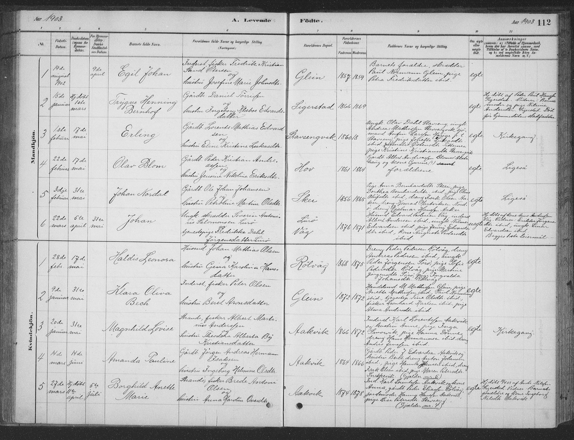 Ministerialprotokoller, klokkerbøker og fødselsregistre - Nordland, SAT/A-1459/835/L0532: Klokkerbok nr. 835C04, 1880-1905, s. 112