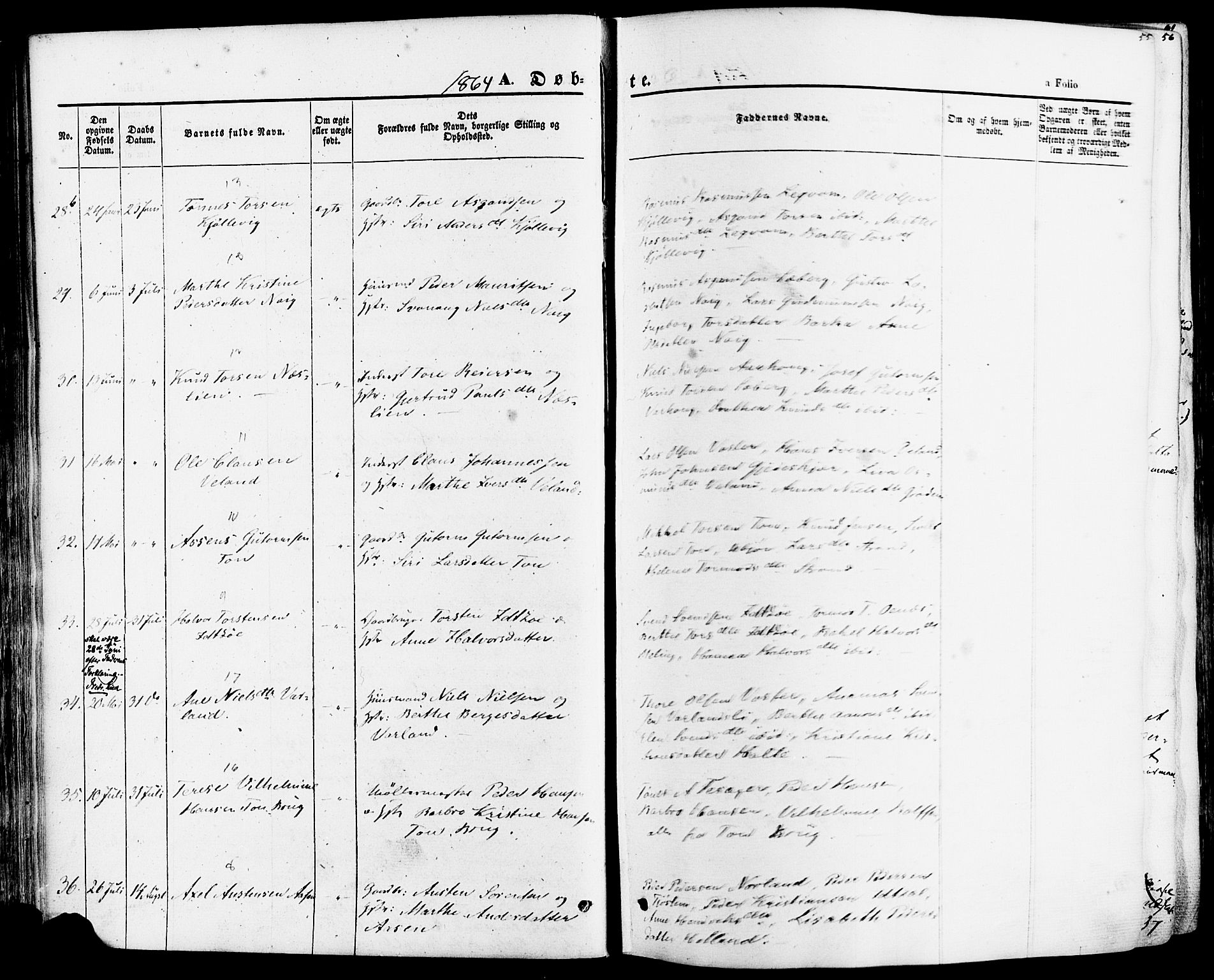 Strand sokneprestkontor, AV/SAST-A-101828/H/Ha/Haa/L0007: Ministerialbok nr. A 7, 1855-1881, s. 55
