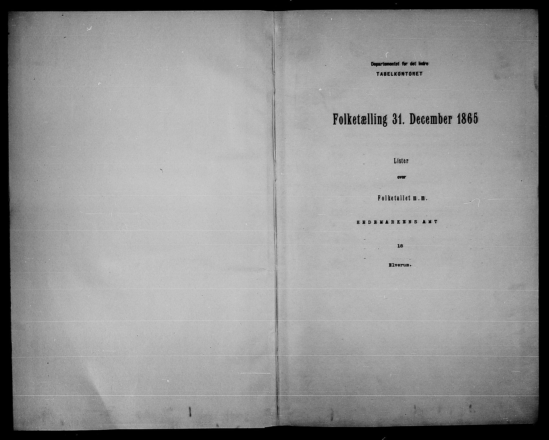 RA, Folketelling 1865 for 0427P Elverum prestegjeld, 1865, s. 3