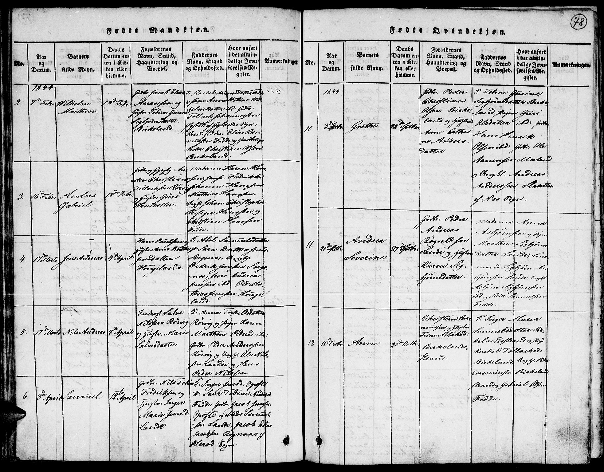 Kvinesdal sokneprestkontor, AV/SAK-1111-0026/F/Fa/Faa/L0001: Ministerialbok nr. A 1, 1815-1849, s. 78