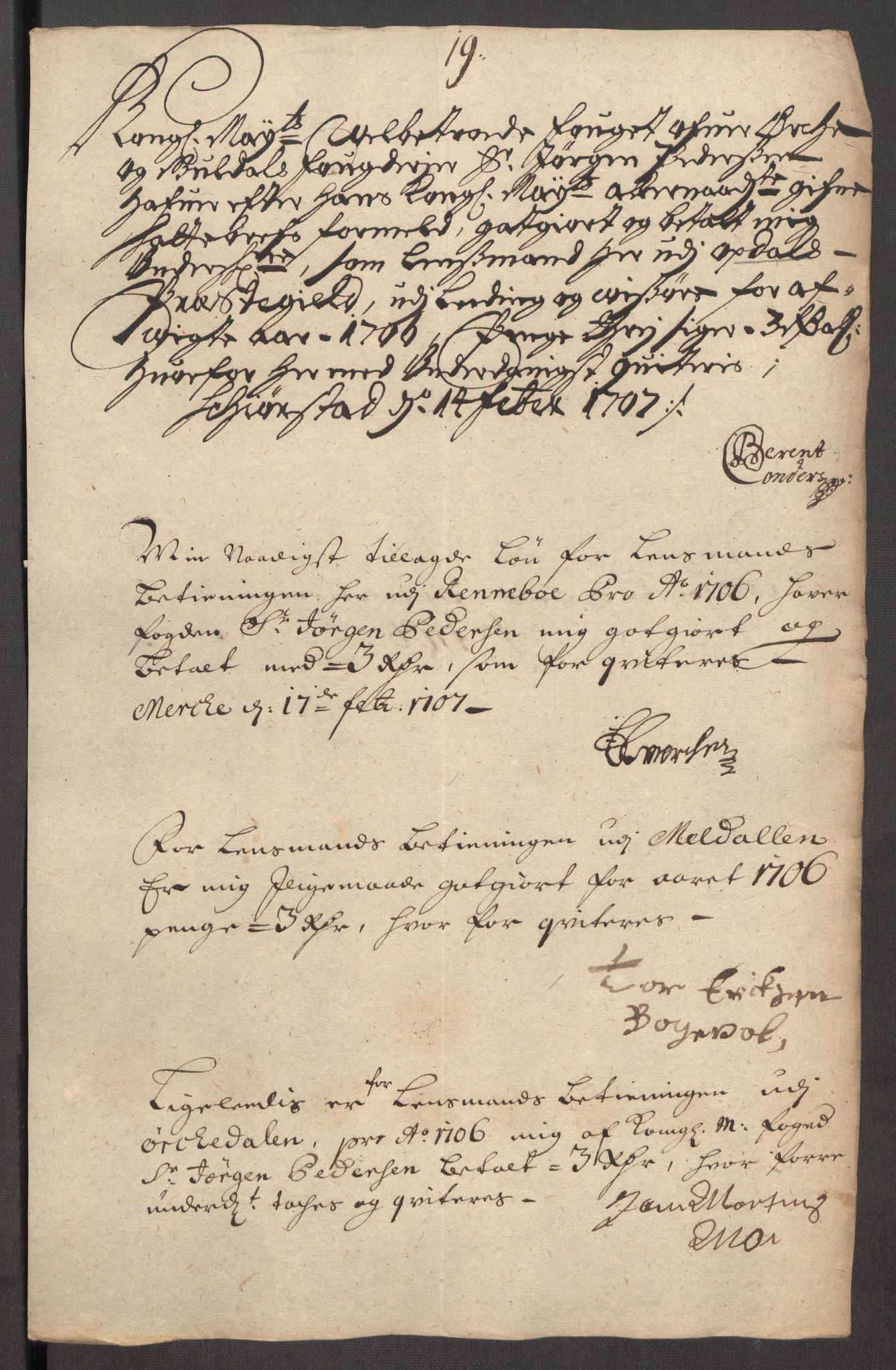 Rentekammeret inntil 1814, Reviderte regnskaper, Fogderegnskap, AV/RA-EA-4092/R60/L3956: Fogderegnskap Orkdal og Gauldal, 1706, s. 177