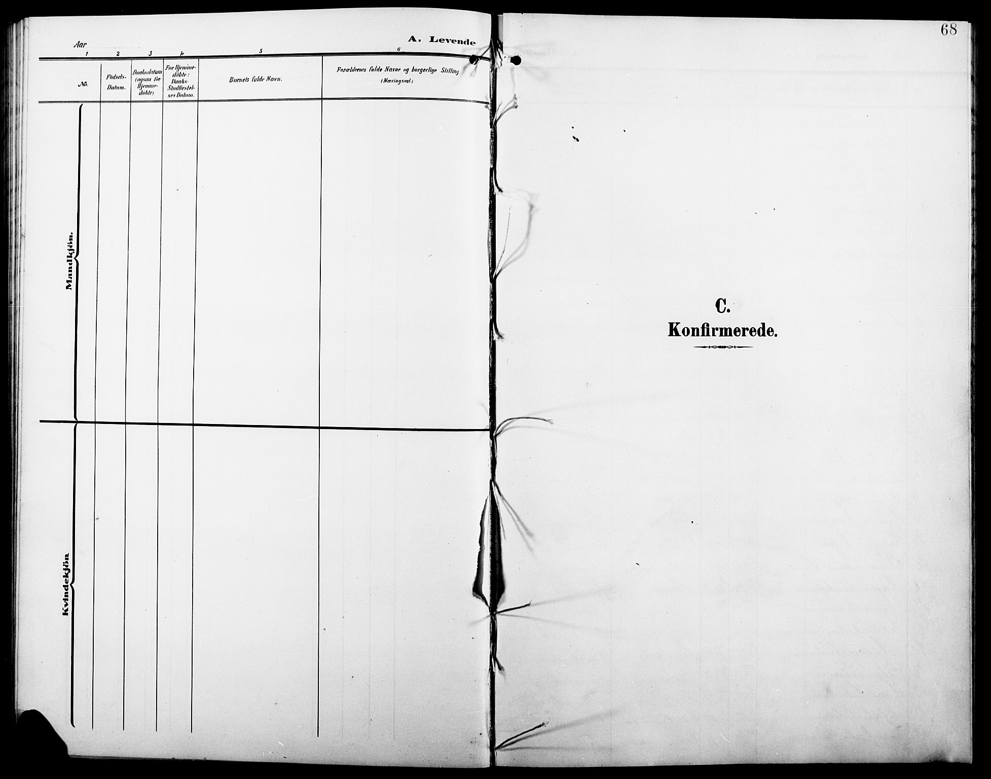 Stange prestekontor, SAH/PREST-002/L/L0013: Klokkerbok nr. 13, 1906-1915, s. 68
