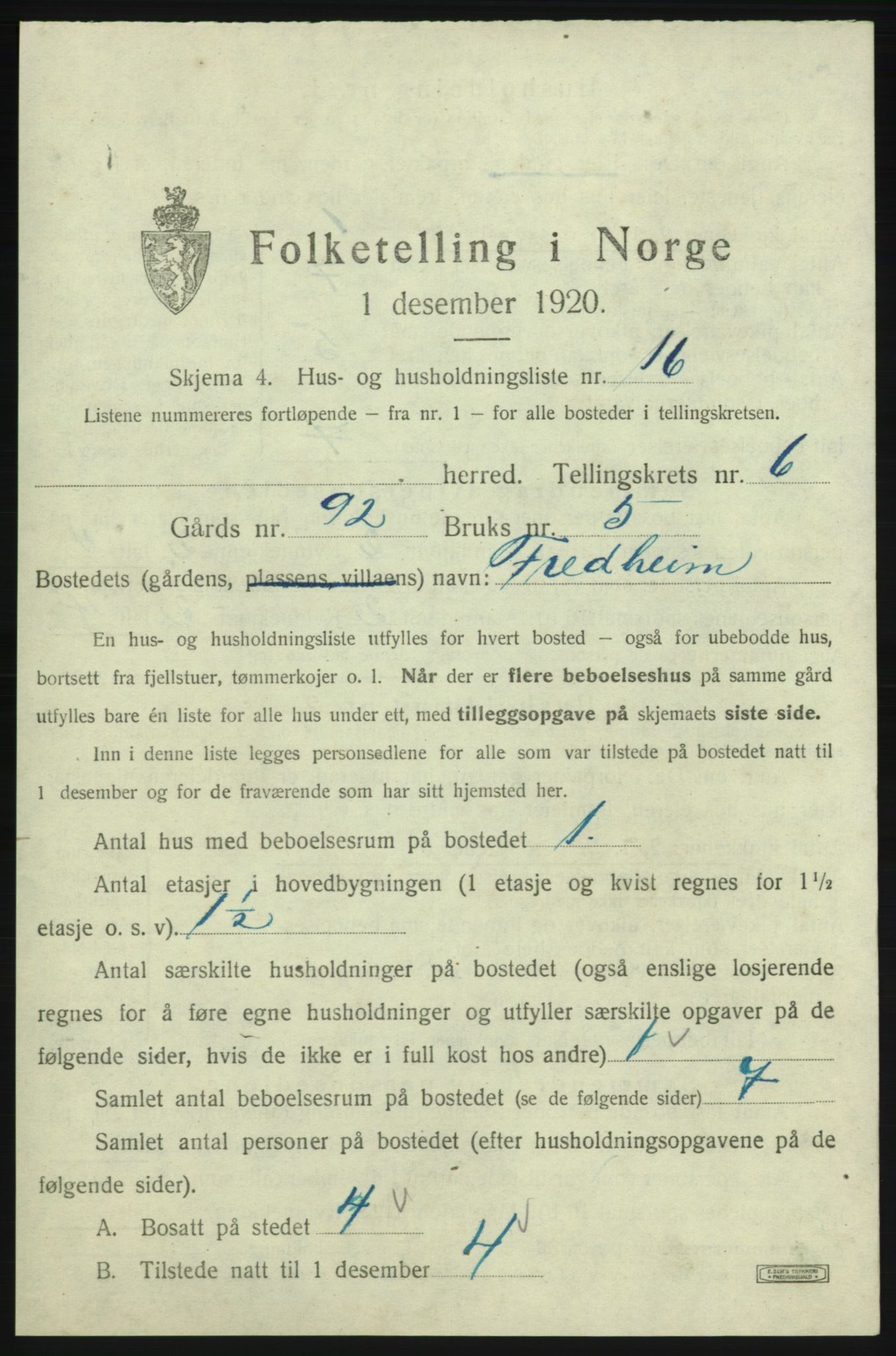 SAB, Folketelling 1920 for 1212 Skånevik herred, 1920, s. 874
