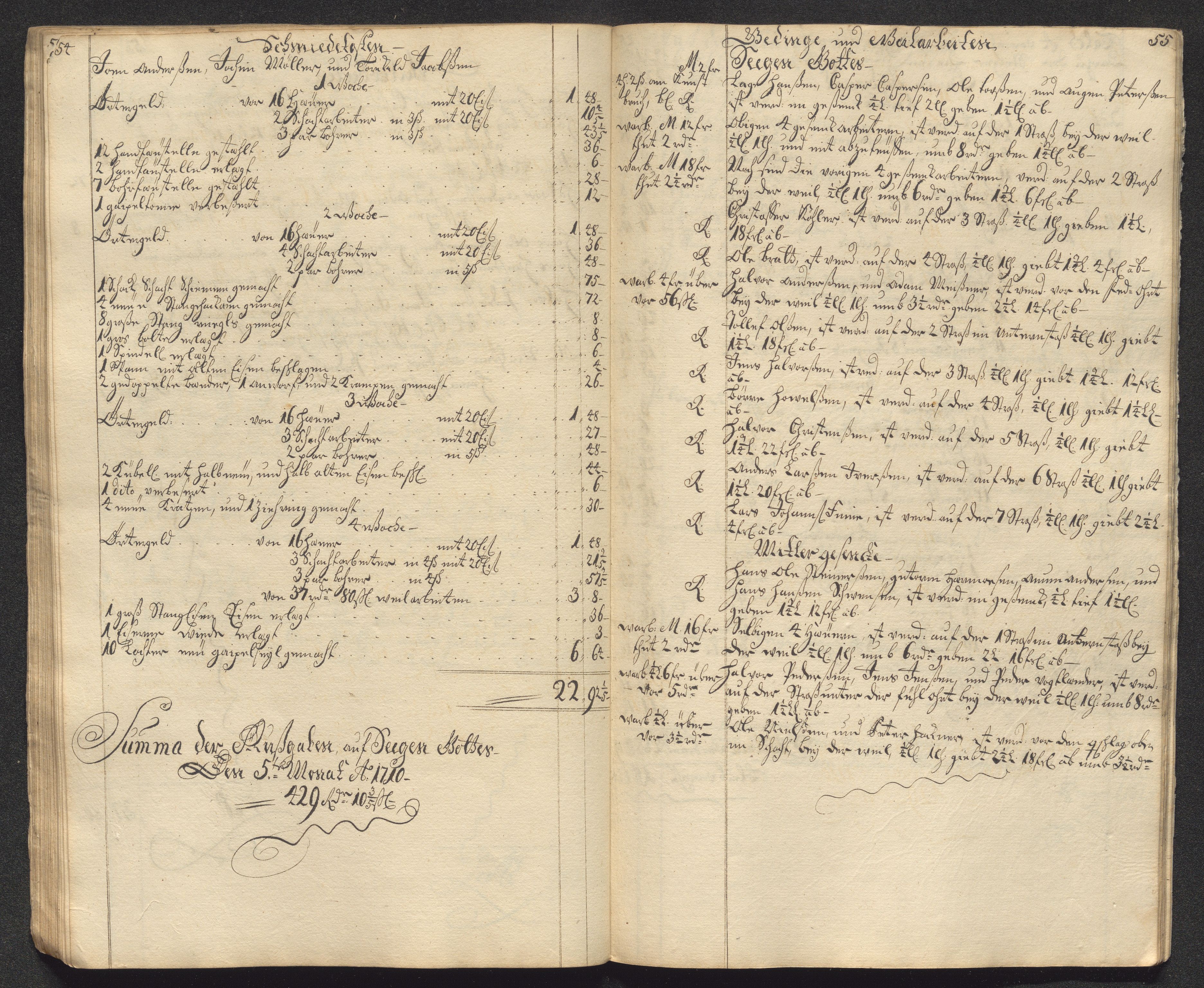 Kongsberg Sølvverk 1623-1816, AV/SAKO-EA-3135/001/D/Dc/Dcd/L0099: Utgiftsregnskap for gruver m.m., 1710, s. 218