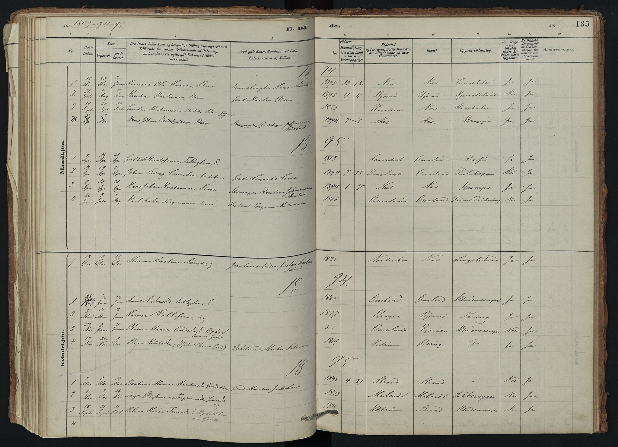Brunlanes kirkebøker, SAKO/A-342/F/Fd/L0001: Ministerialbok nr. IV 1, 1878-1917, s. 135