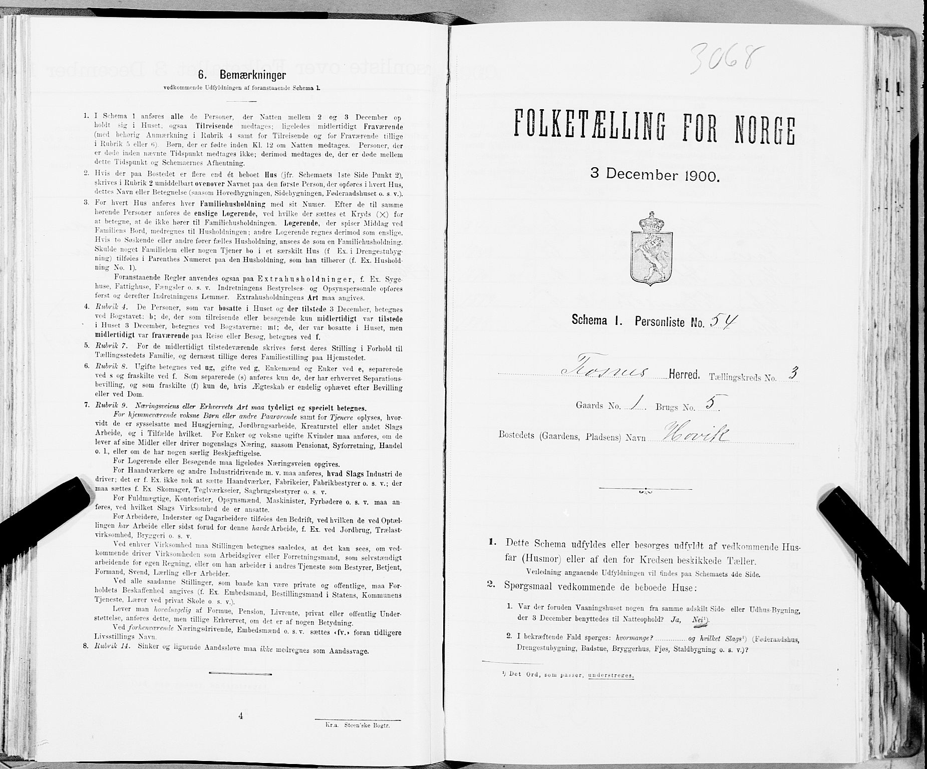 SAT, Folketelling 1900 for 1748 Fosnes herred, 1900, s. 522