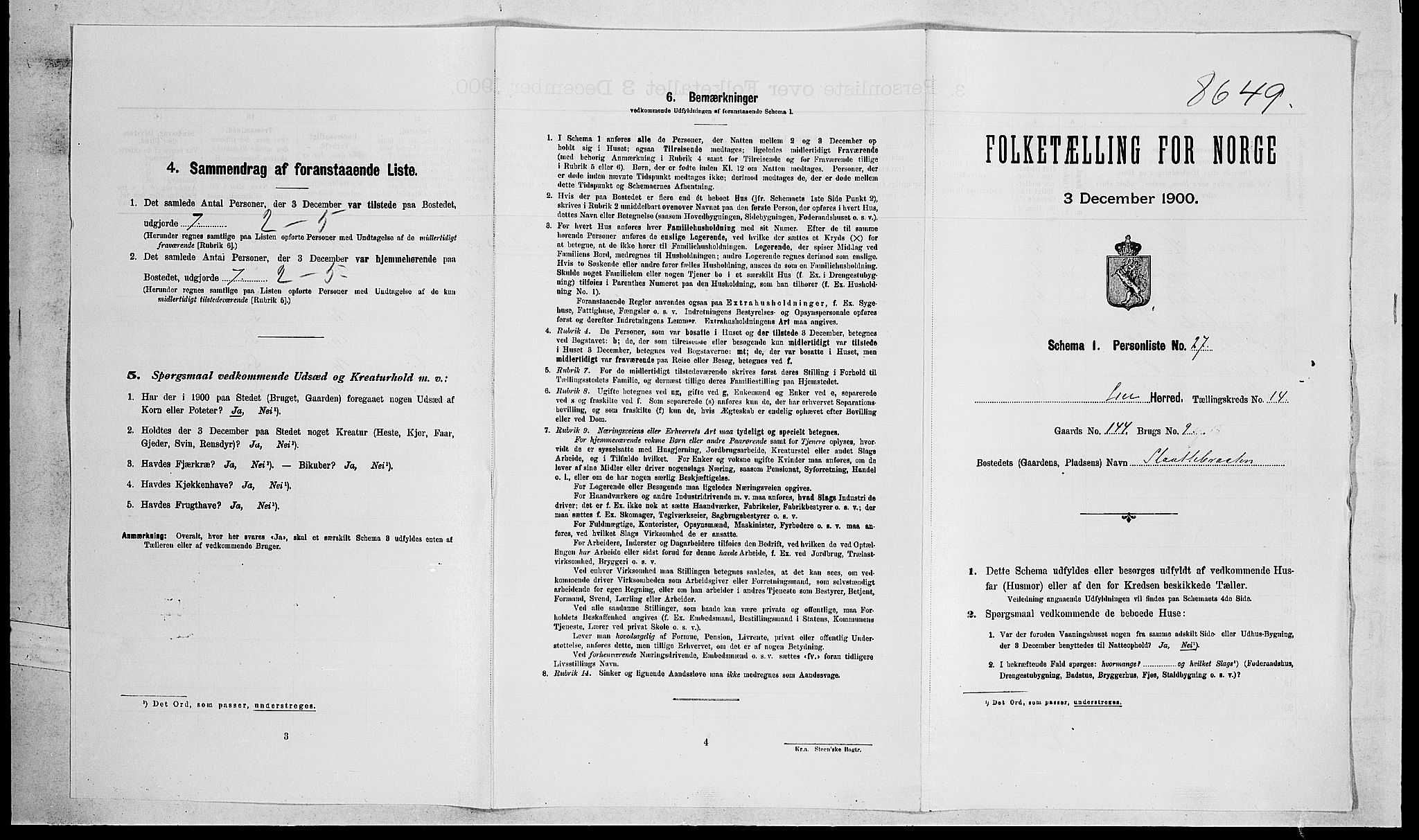 RA, Folketelling 1900 for 0626 Lier herred, 1900, s. 2320