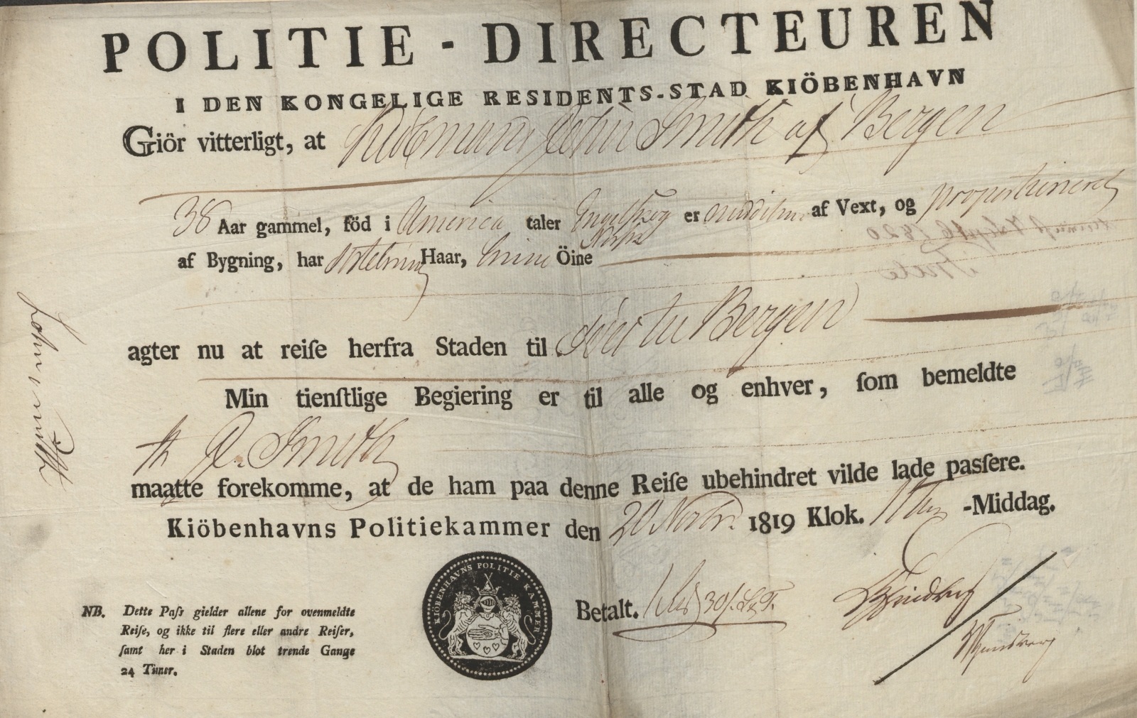 Bergen politikammer / politidistrikt, SAB/A-60401/L.b, 1816-1822, s. 10