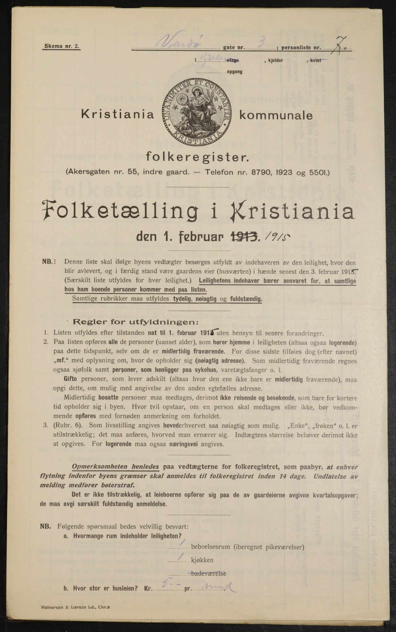 OBA, Kommunal folketelling 1.2.1915 for Kristiania, 1915, s. 122539