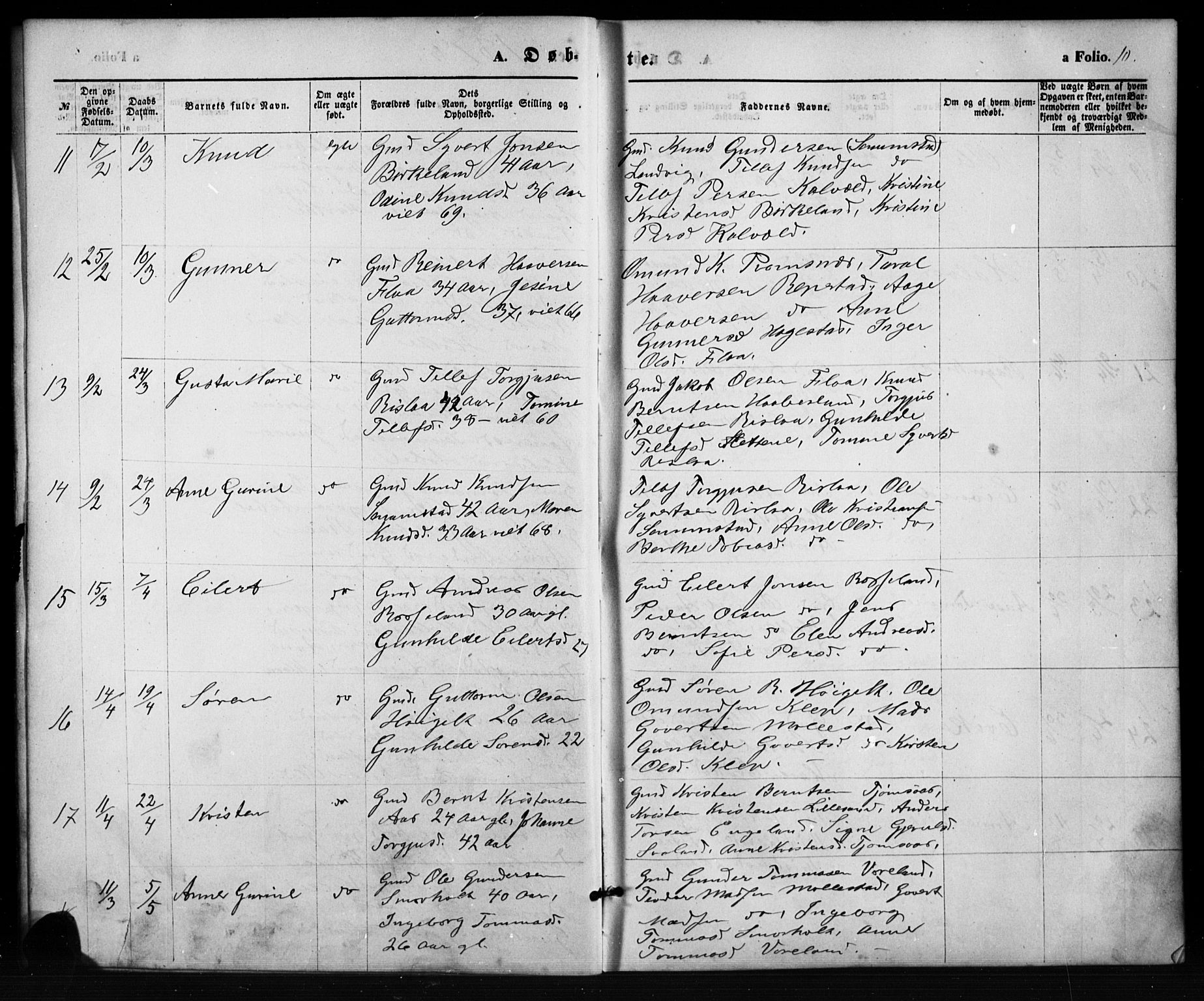 Birkenes sokneprestkontor, AV/SAK-1111-0004/F/Fb/L0003: Klokkerbok nr. B 3, 1876-1892, s. 10