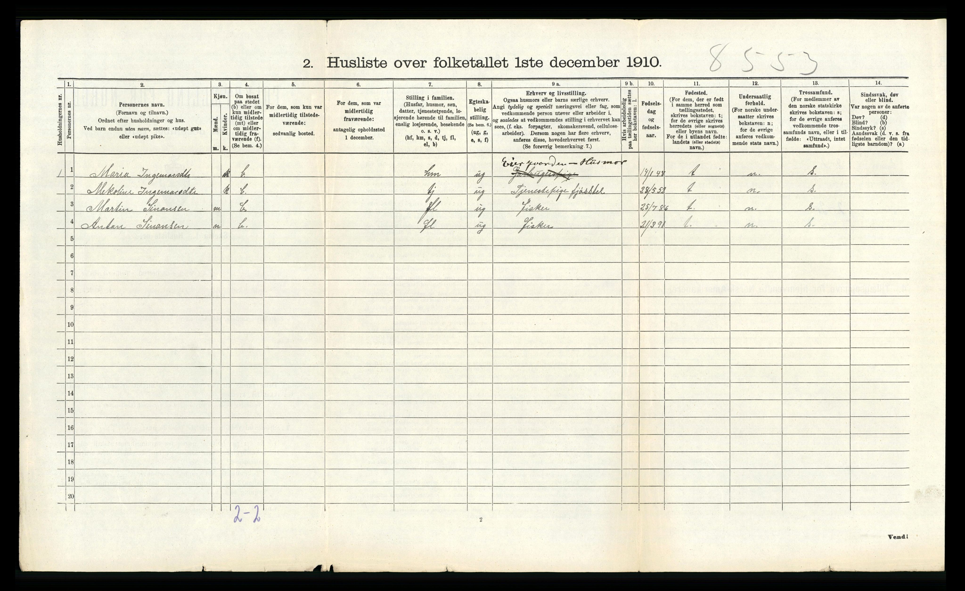 RA, Folketelling 1910 for 1264 Austrheim herred, 1910, s. 669