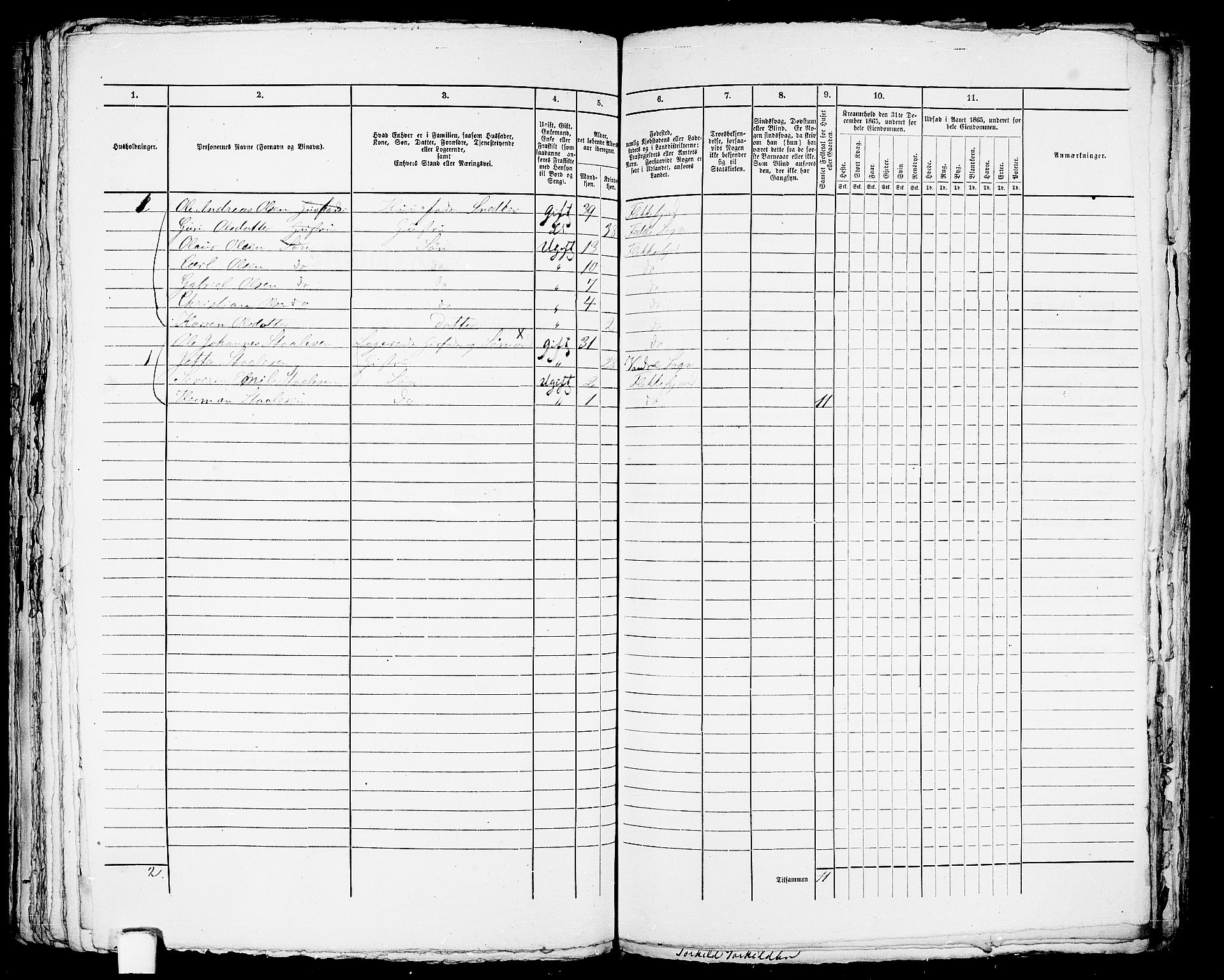 RA, Folketelling 1865 for 1004B Flekkefjord prestegjeld, Flekkefjord kjøpstad, 1865, s. 327