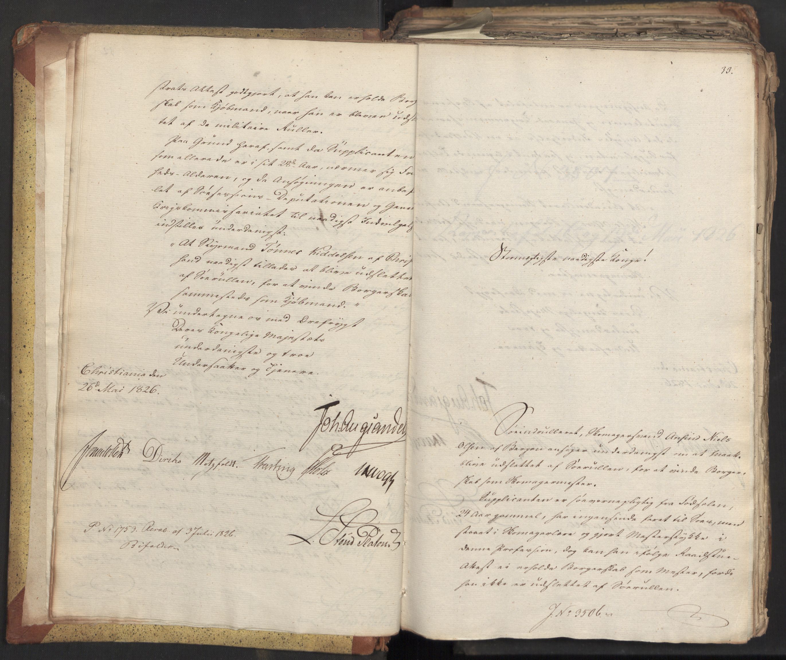 Statsrådsavdelingen i Stockholm, AV/RA-S-1003/D/Da/L0047: Regjeringsinnstillinger nr. 3501-3659, 1826, s. 9