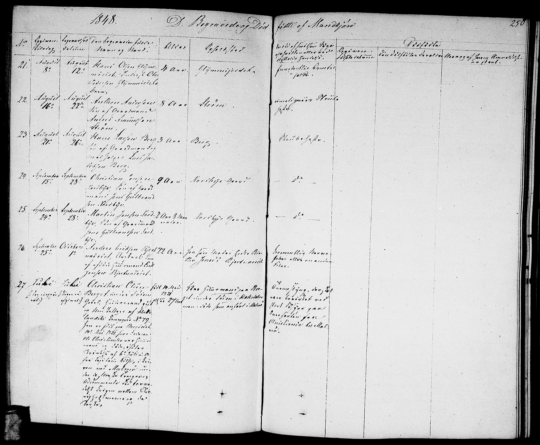 Nittedal prestekontor Kirkebøker, SAO/A-10365a/F/Fa/L0004: Ministerialbok nr. I 4, 1836-1849, s. 250