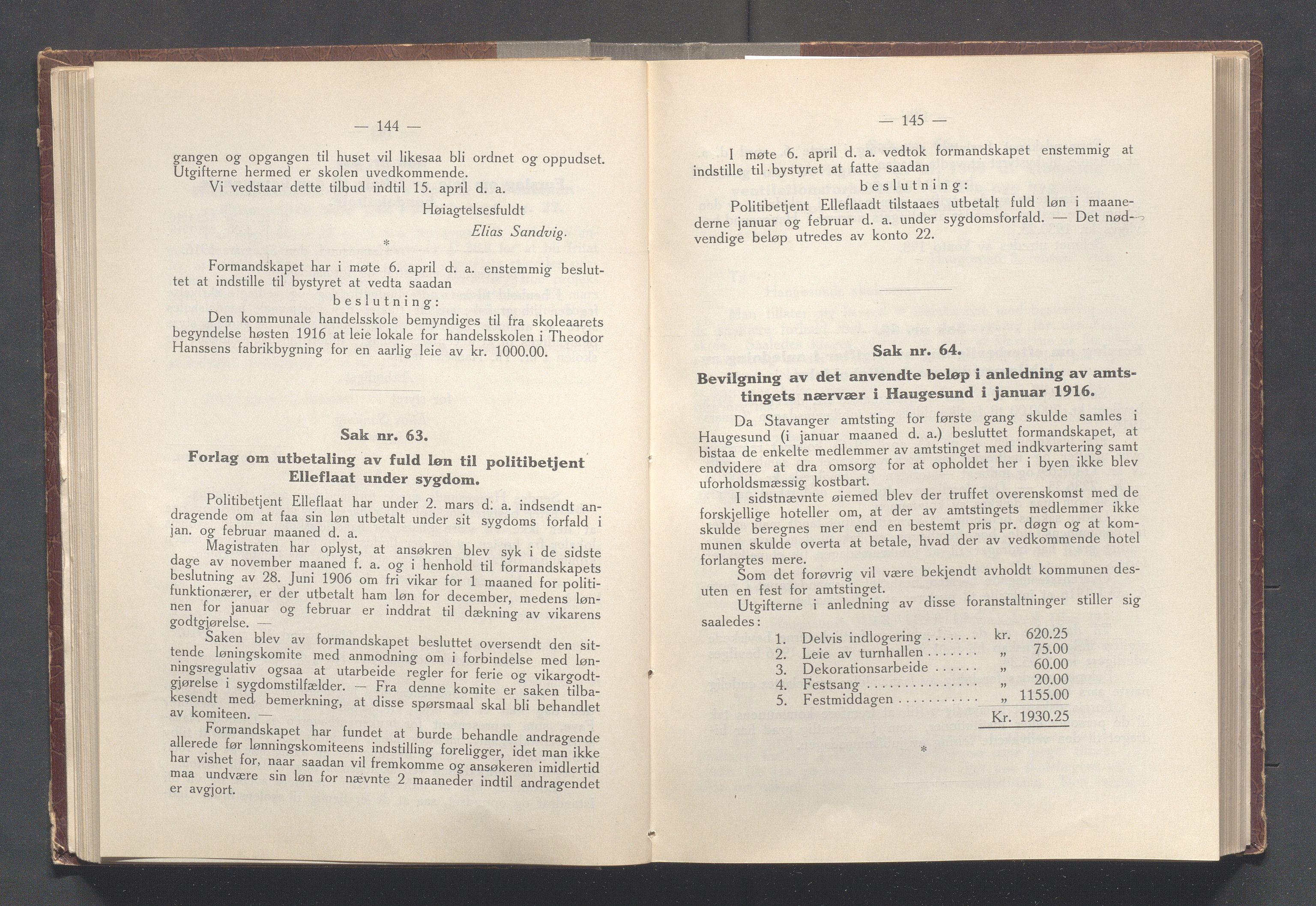 Haugesund kommune - Formannskapet og Bystyret, IKAR/A-740/A/Abb/L0002: Bystyreforhandlinger, 1908-1917, s. 745