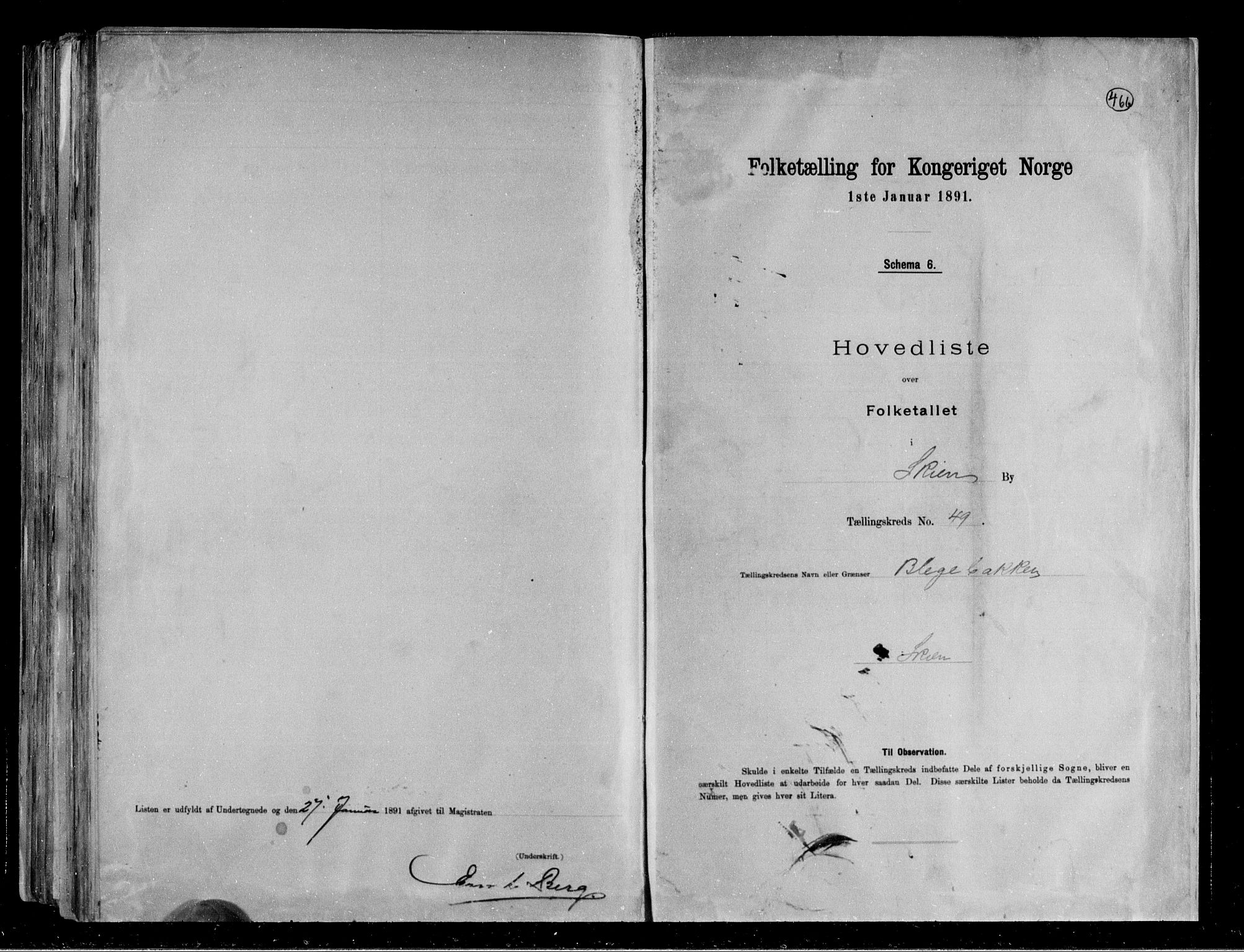 RA, Folketelling 1891 for 0806 Skien kjøpstad, 1891, s. 105