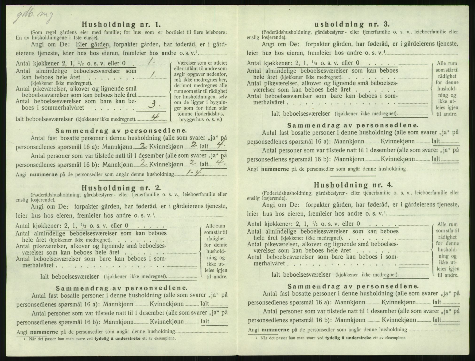 SAST, Folketelling 1920 for 1121 Time herred, 1920, s. 1234