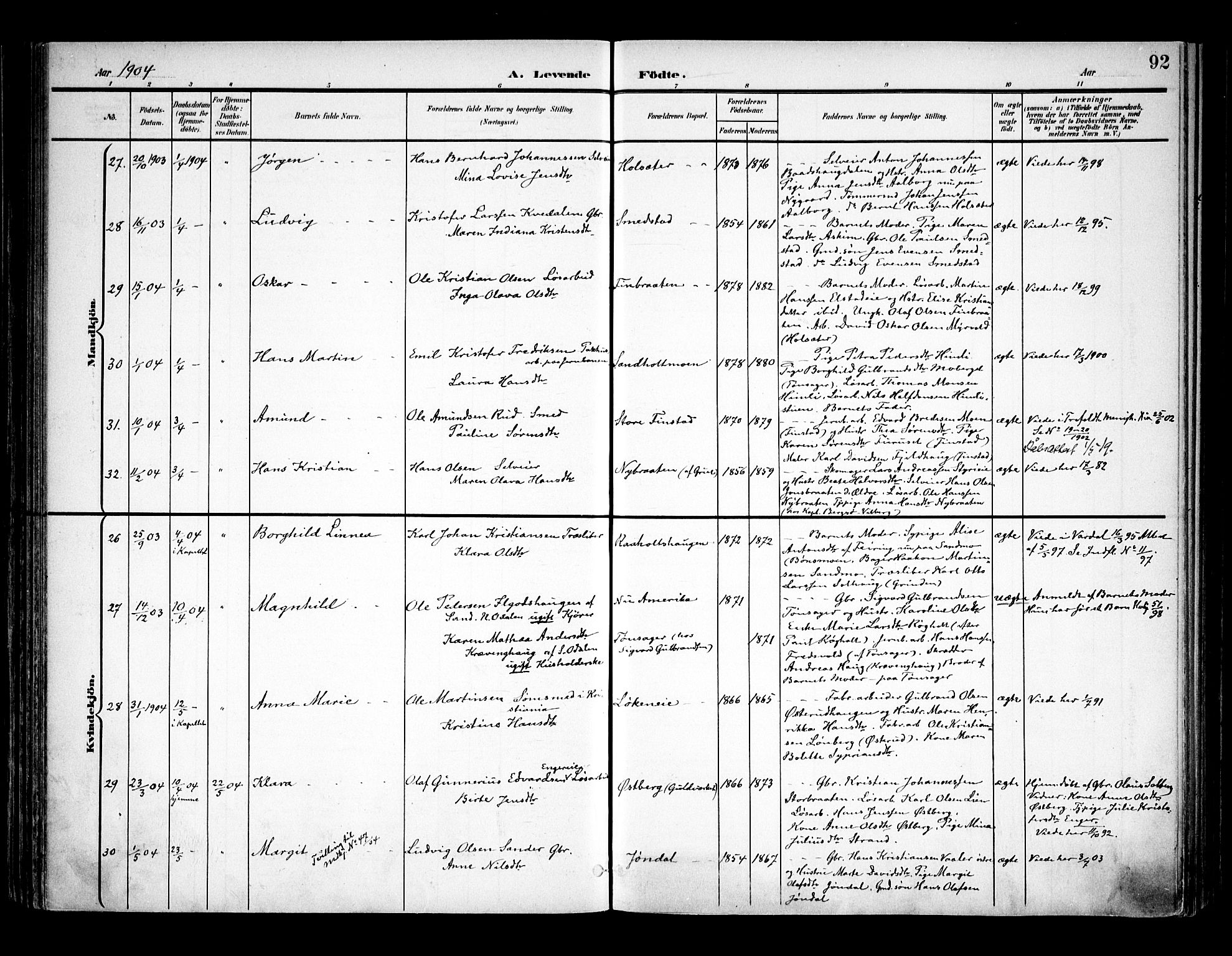 Eidsvoll prestekontor Kirkebøker, AV/SAO-A-10888/F/Fa/L0006: Ministerialbok nr. I 6, 1900-1907, s. 92