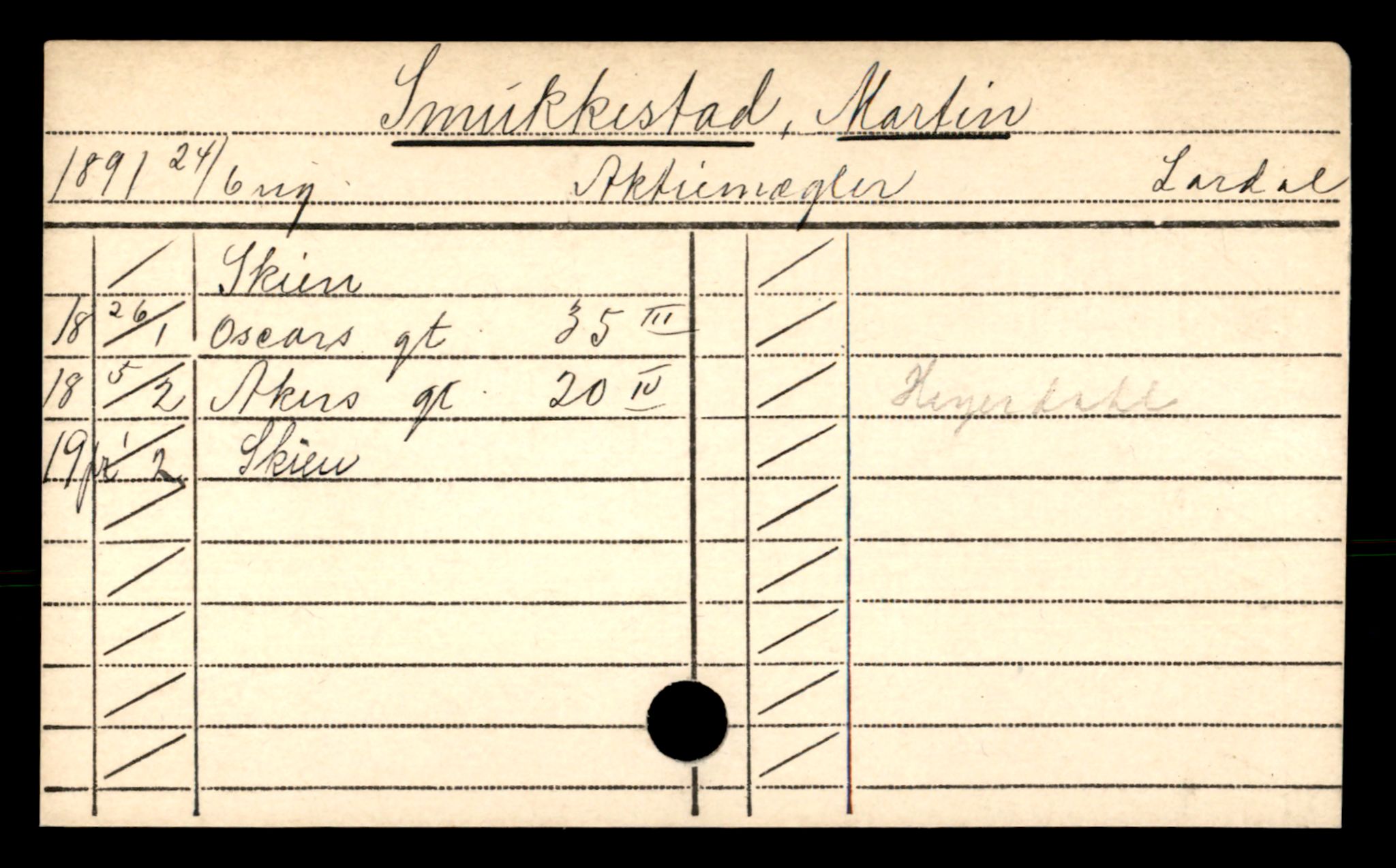 Oslo folkeregister, Registerkort, AV/SAO-A-11715/D/Da/L0086: Menn: Smolander Emil - Stavdal Andreas, 1906-1919