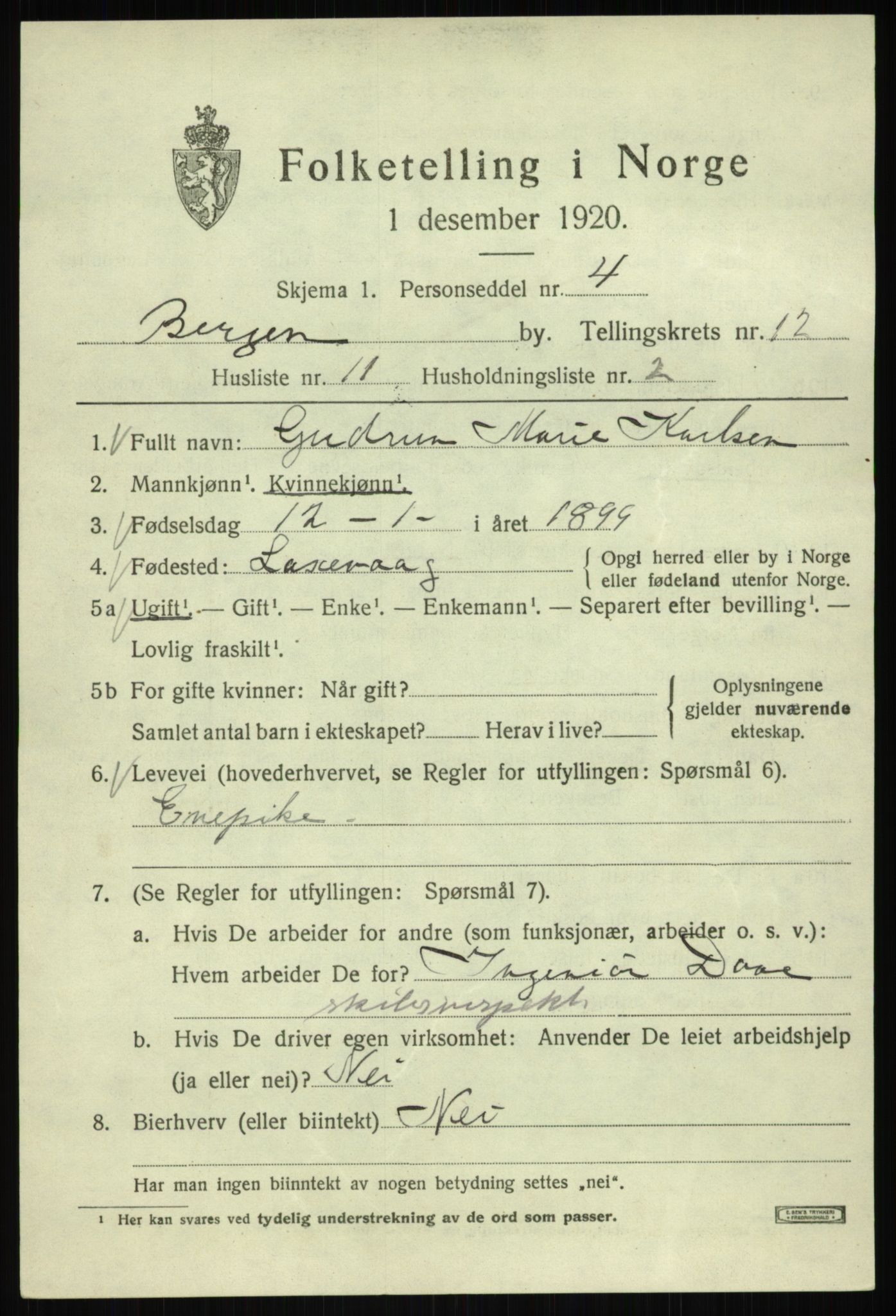 SAB, Folketelling 1920 for 1301 Bergen kjøpstad, 1920, s. 74128