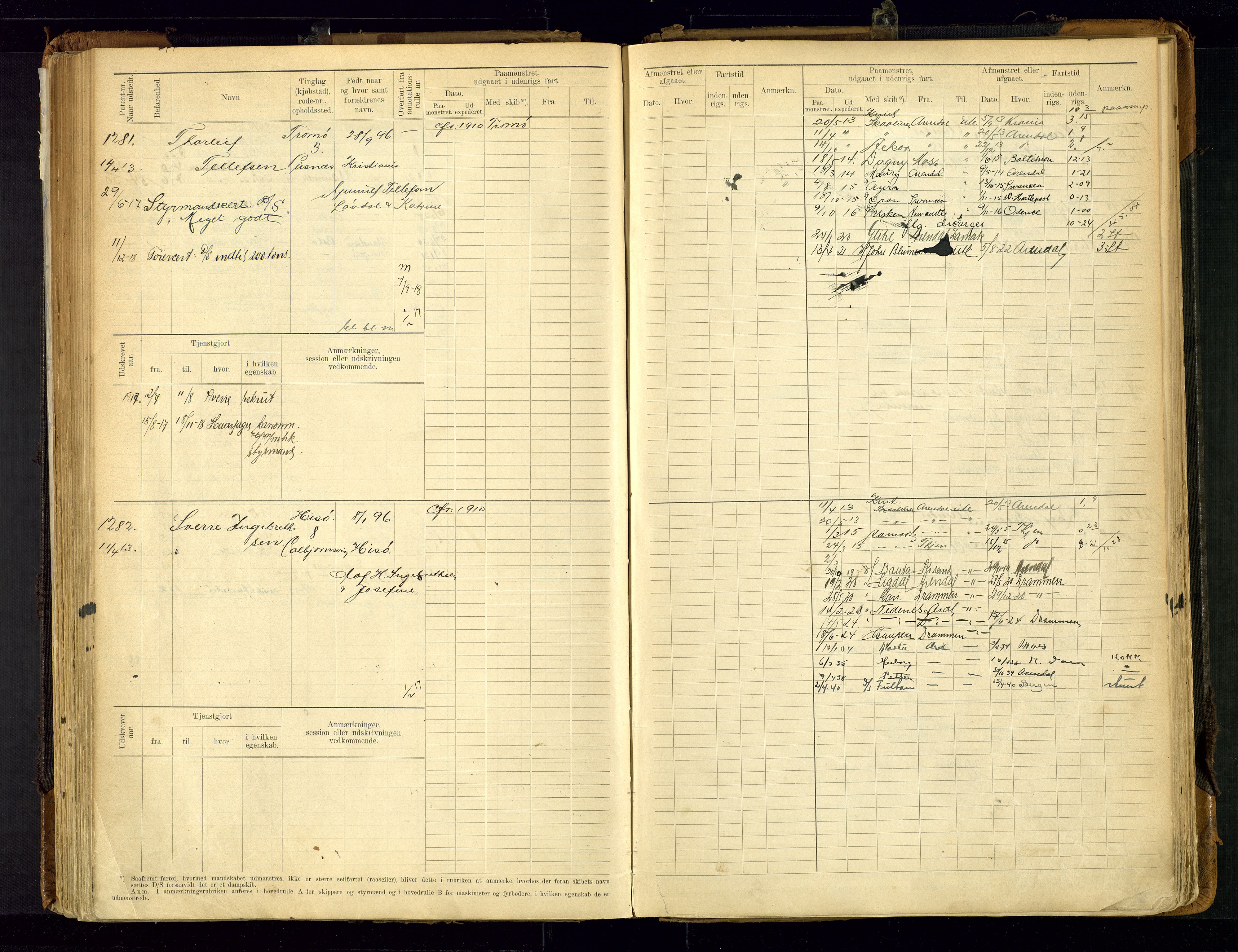 Arendal mønstringskrets, AV/SAK-2031-0012/F/Fb/L0021: Hovedrulle A nr 969-1465, S-19, 1910-1914, s. 161