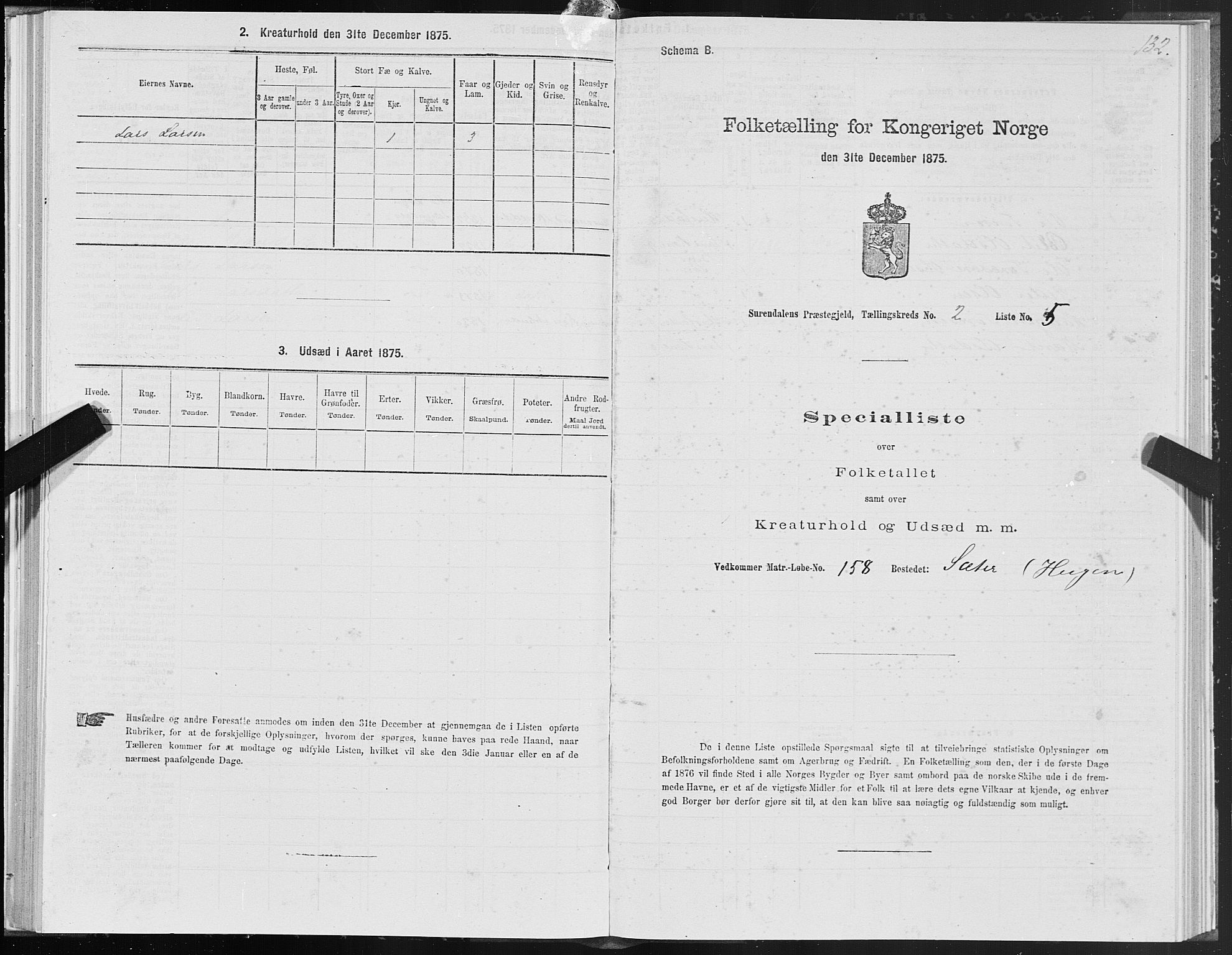 SAT, Folketelling 1875 for 1566P Surnadal prestegjeld, 1875, s. 1132