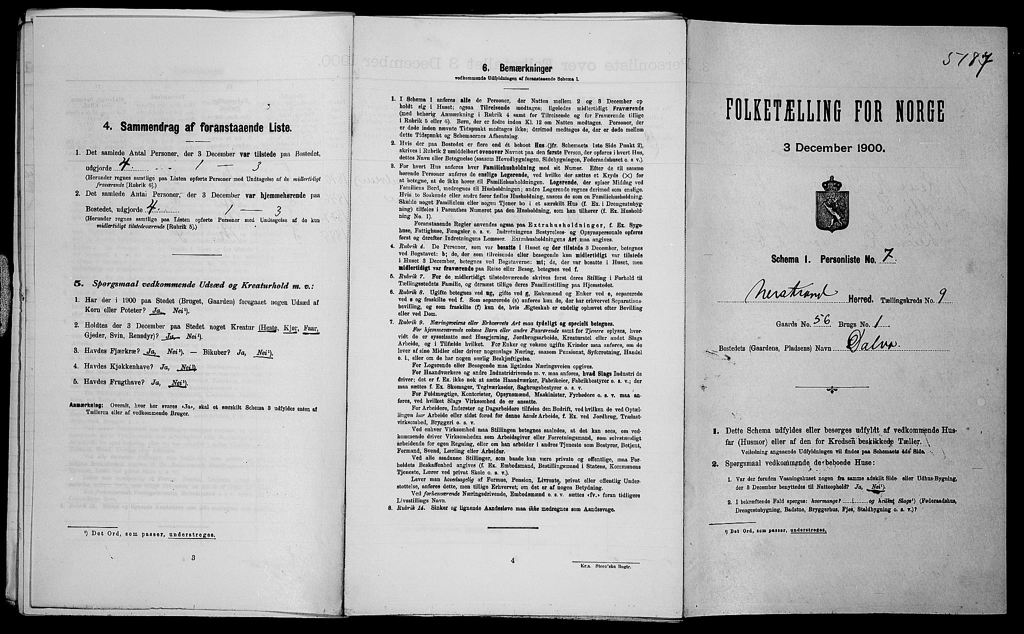 SAST, Folketelling 1900 for 1139 Nedstrand herred, 1900, s. 505