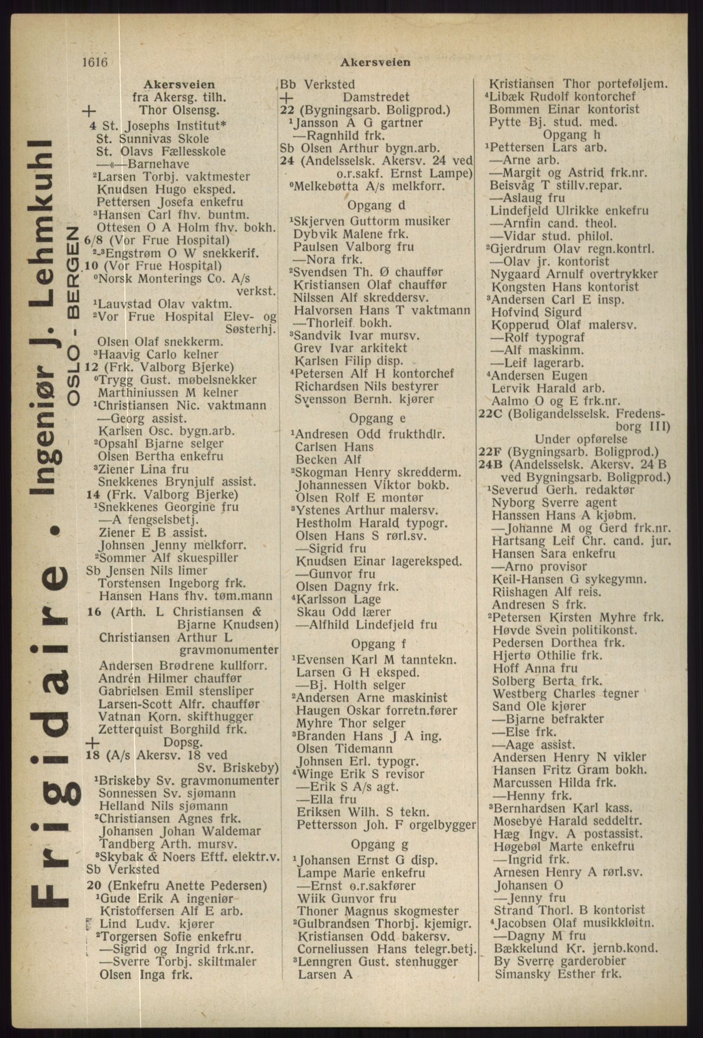 Kristiania/Oslo adressebok, PUBL/-, 1936, s. 1616